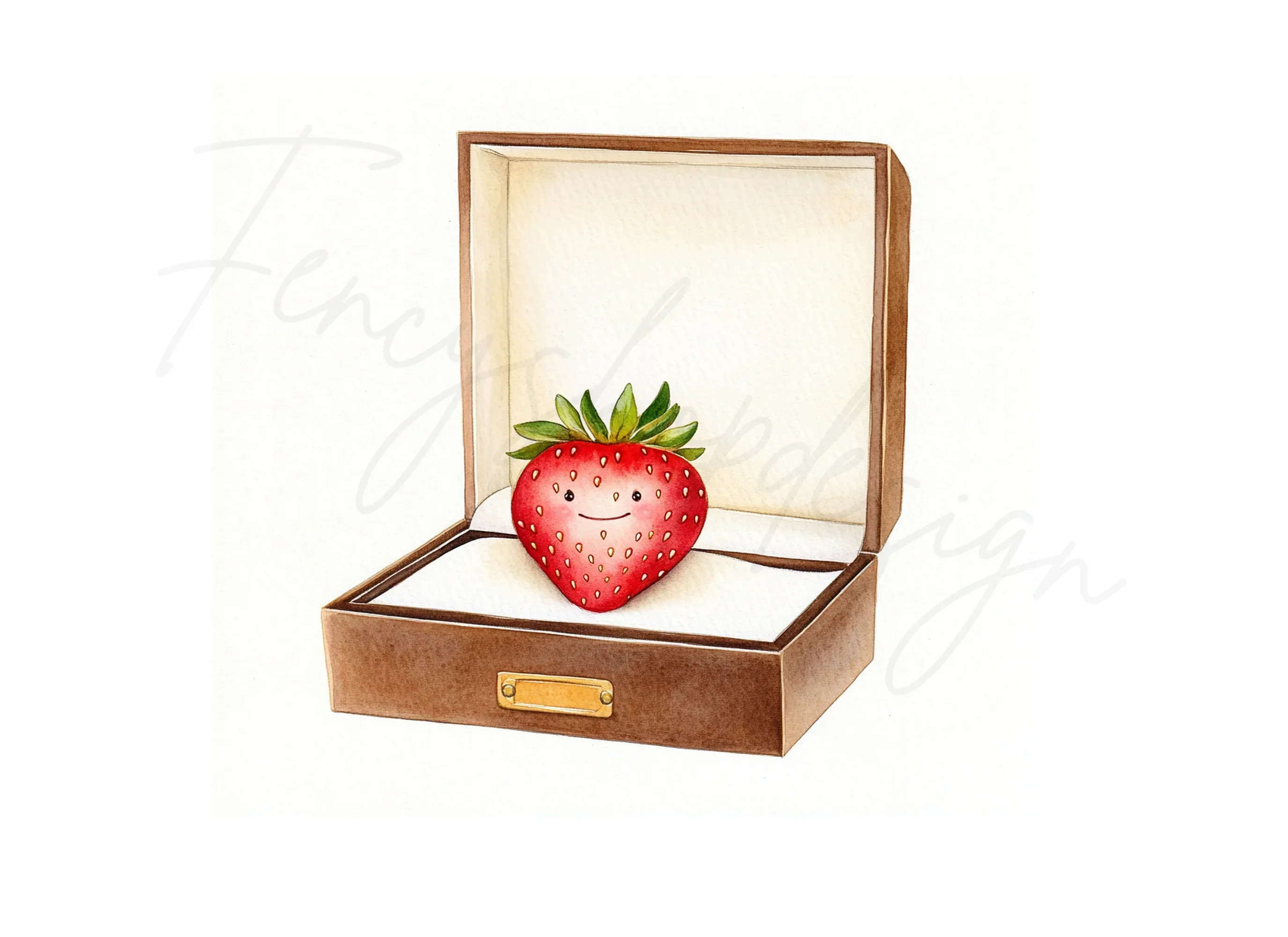 Cute Strawberry in Chocolate Box Clipart Bundle - Image 3