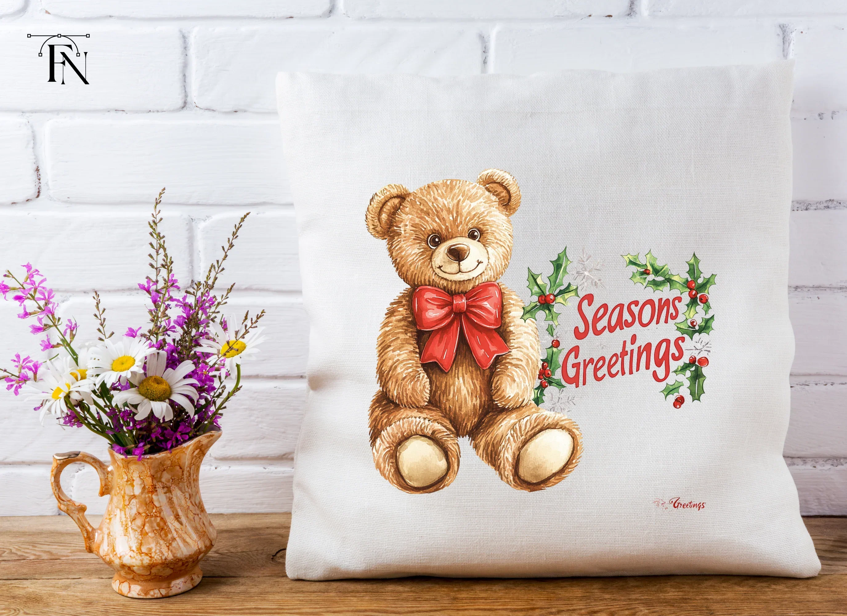 Cute Teddy Bear Christmas Clipart Bundle