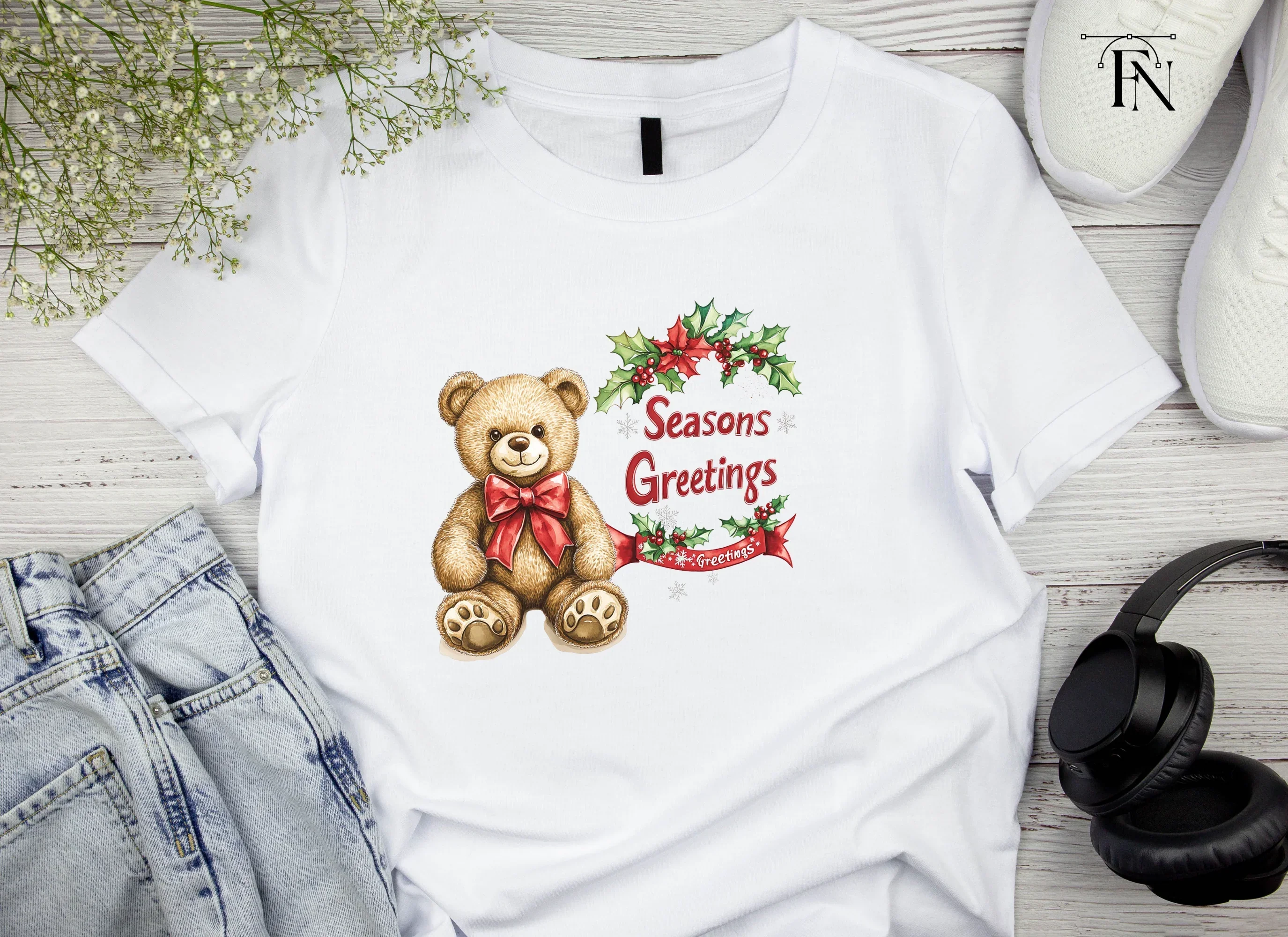 Cute Teddy Bear Christmas Clipart Bundle - Image 5