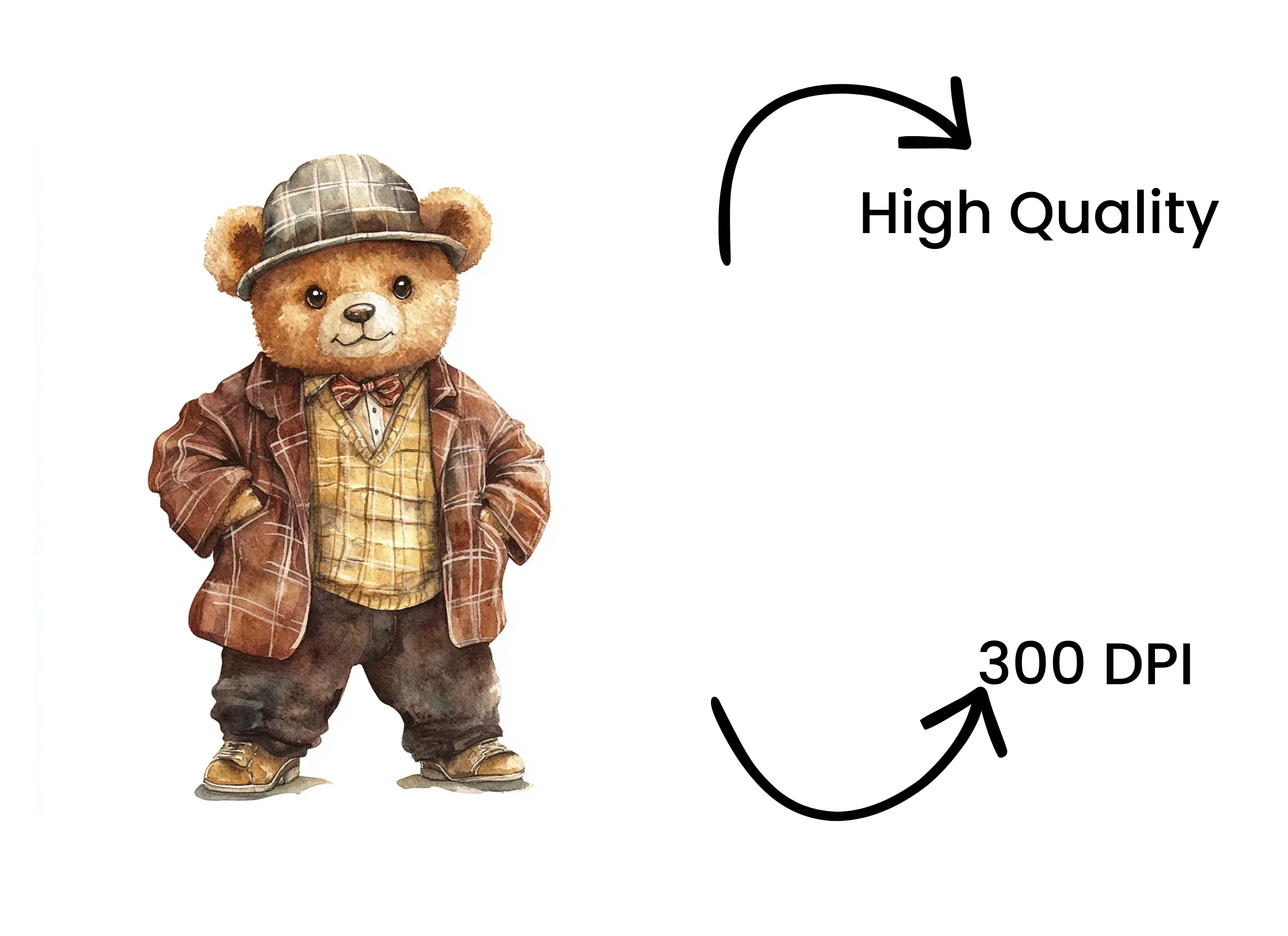 Cute Teddy Bear Clipart Bundle - Image 4