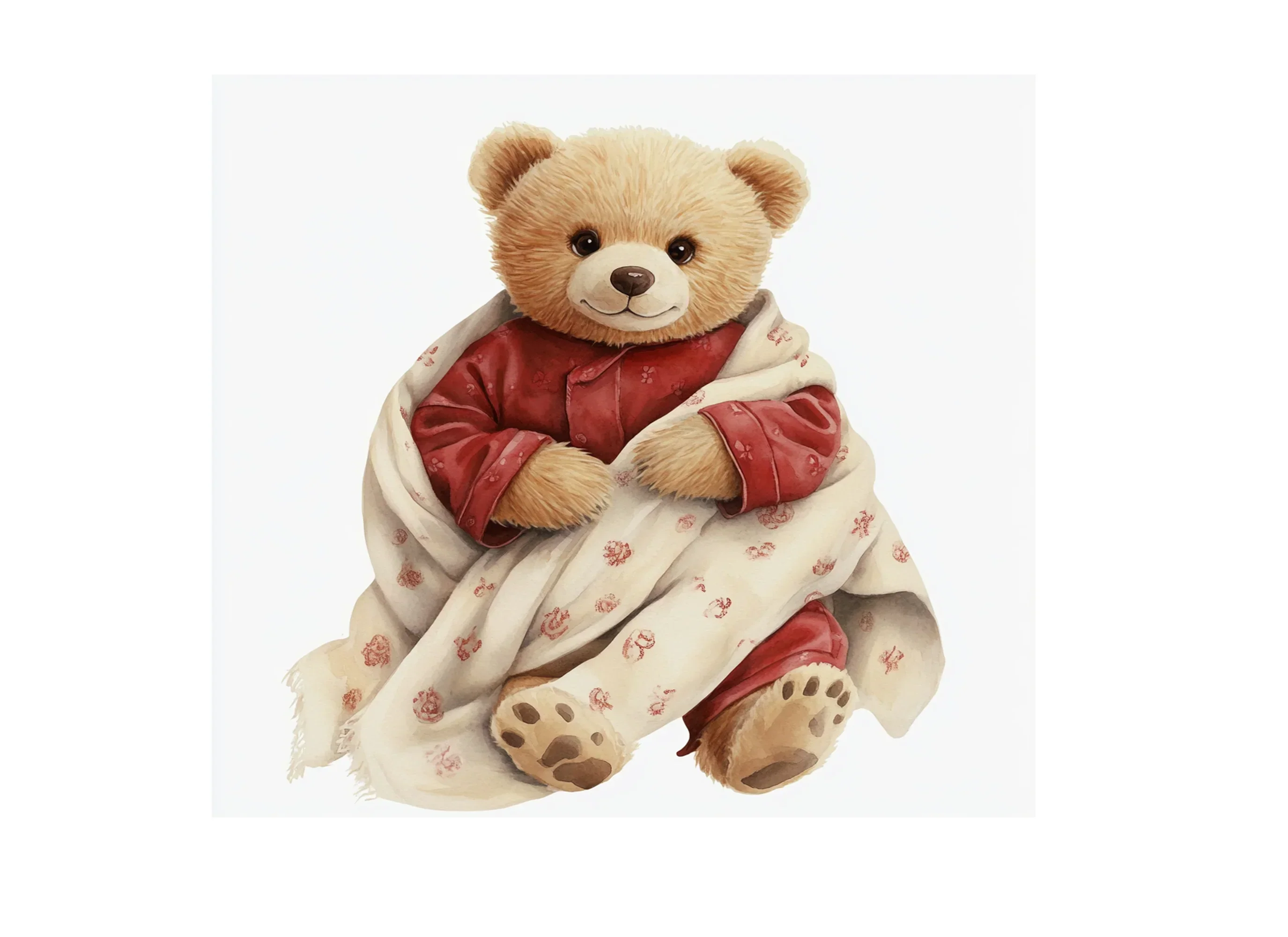 Cute Teddy Bear Pajama Clipart Bundle - Image 3