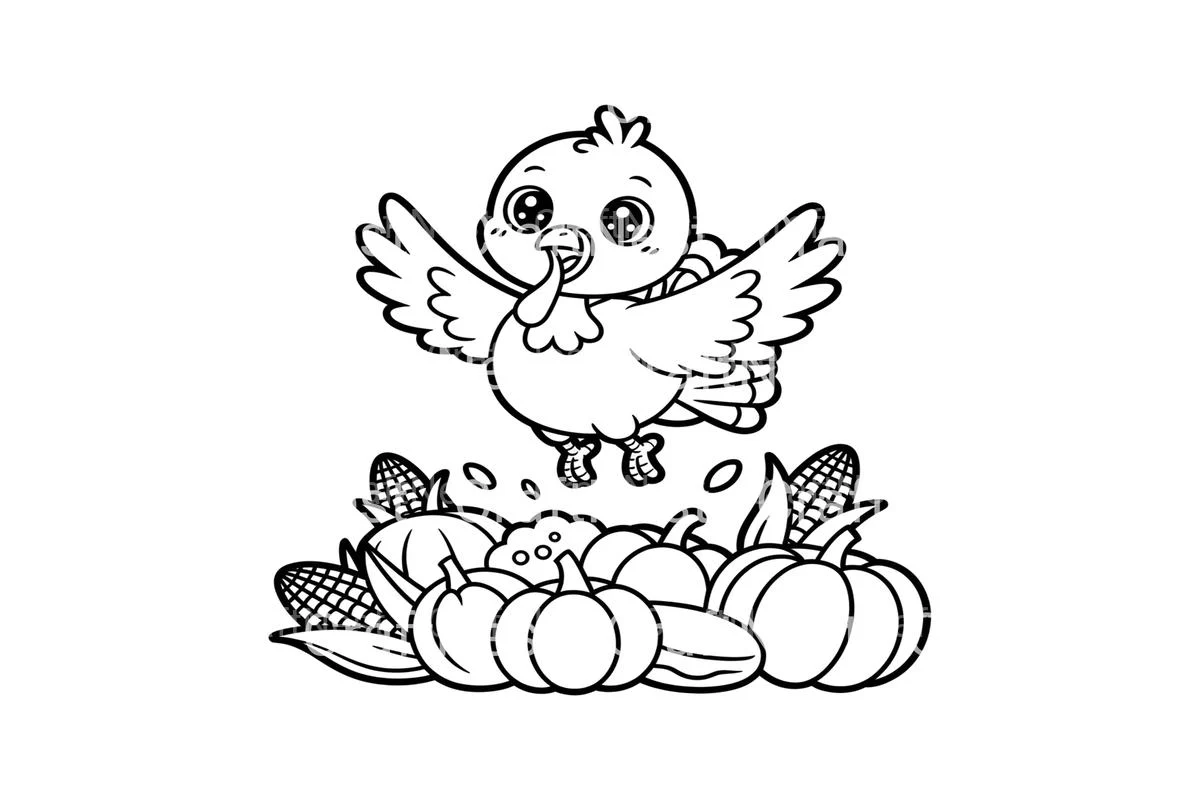 Cute Turkey Thanksgiving Coloring Books - Image 3