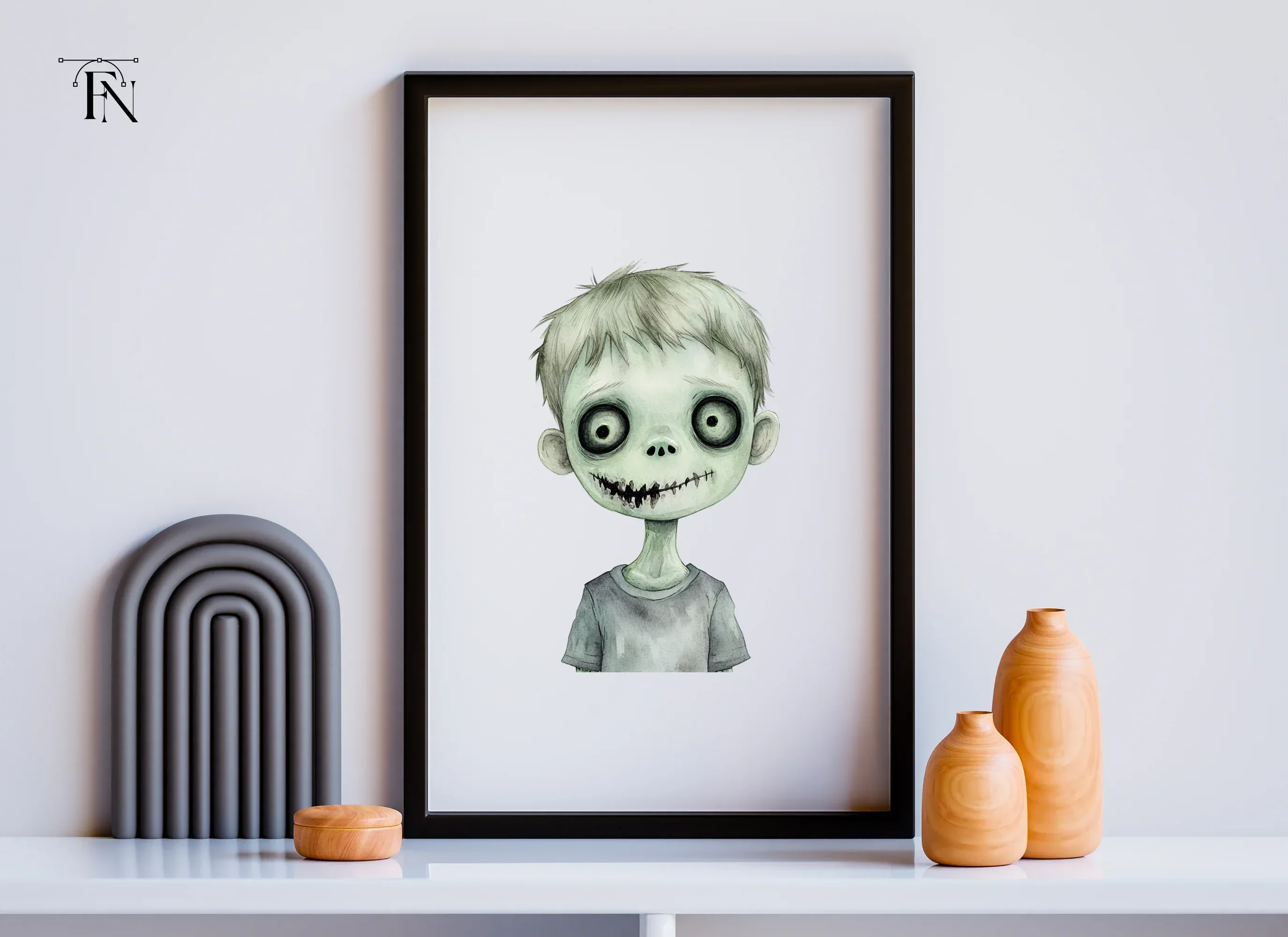 Cute Undead Kids Halloween Clipart Bundle - Image 6