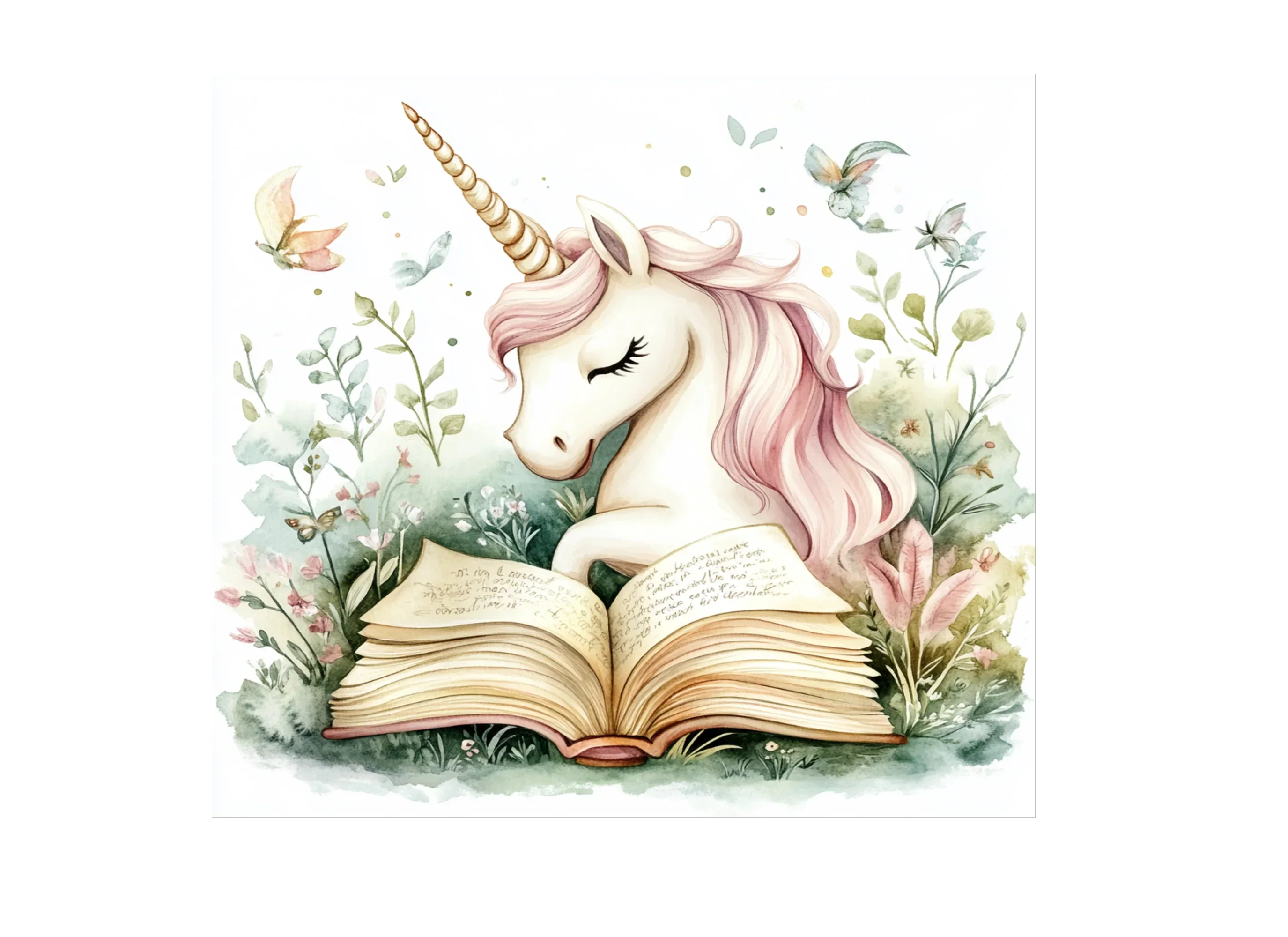 Cute Unicorns Reading Books Clipart Bundle - Image 3