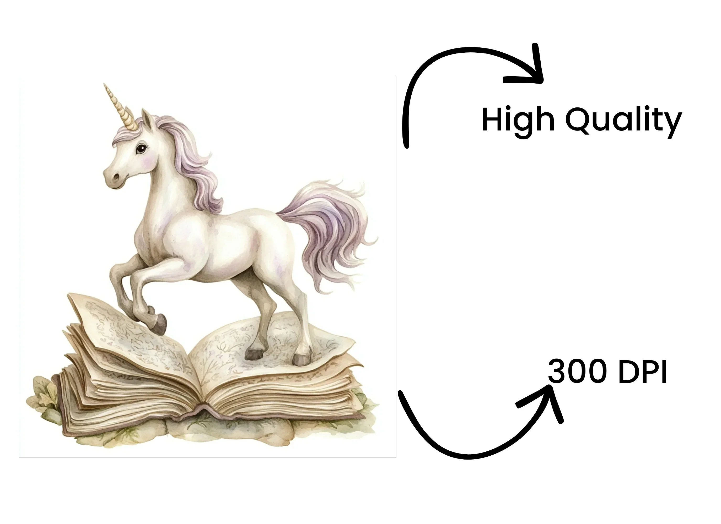 Cute Unicorns Reading Books Clipart Bundle - Image 4