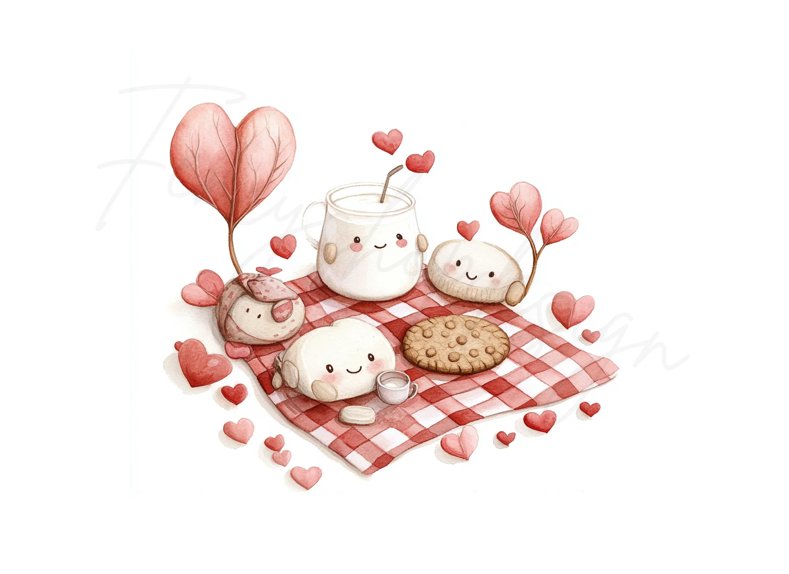 Cute Valentine Day Picnic Clipart Bundle - Image 2
