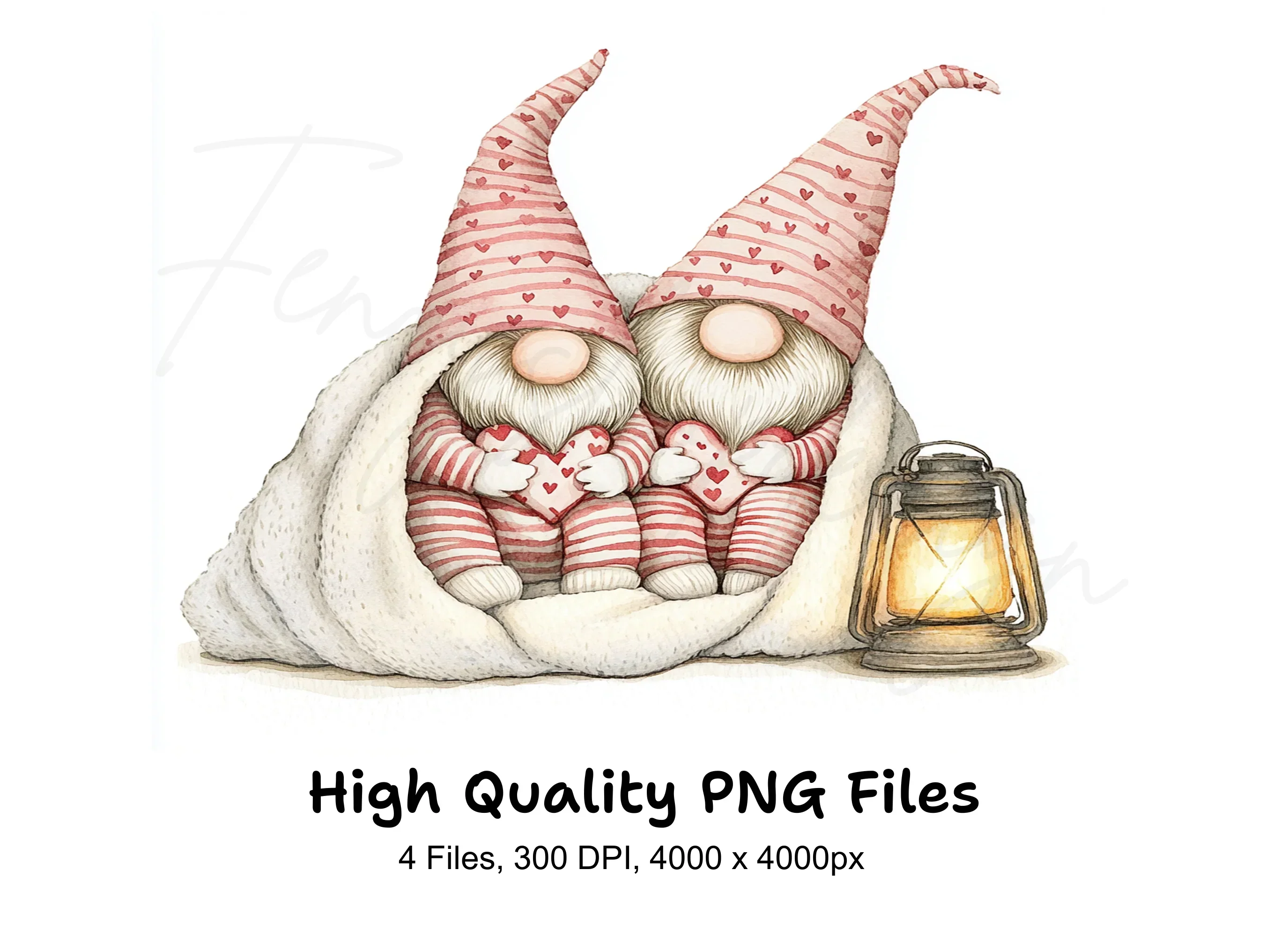 Cute Valentine Gnomes Clipart Bundle