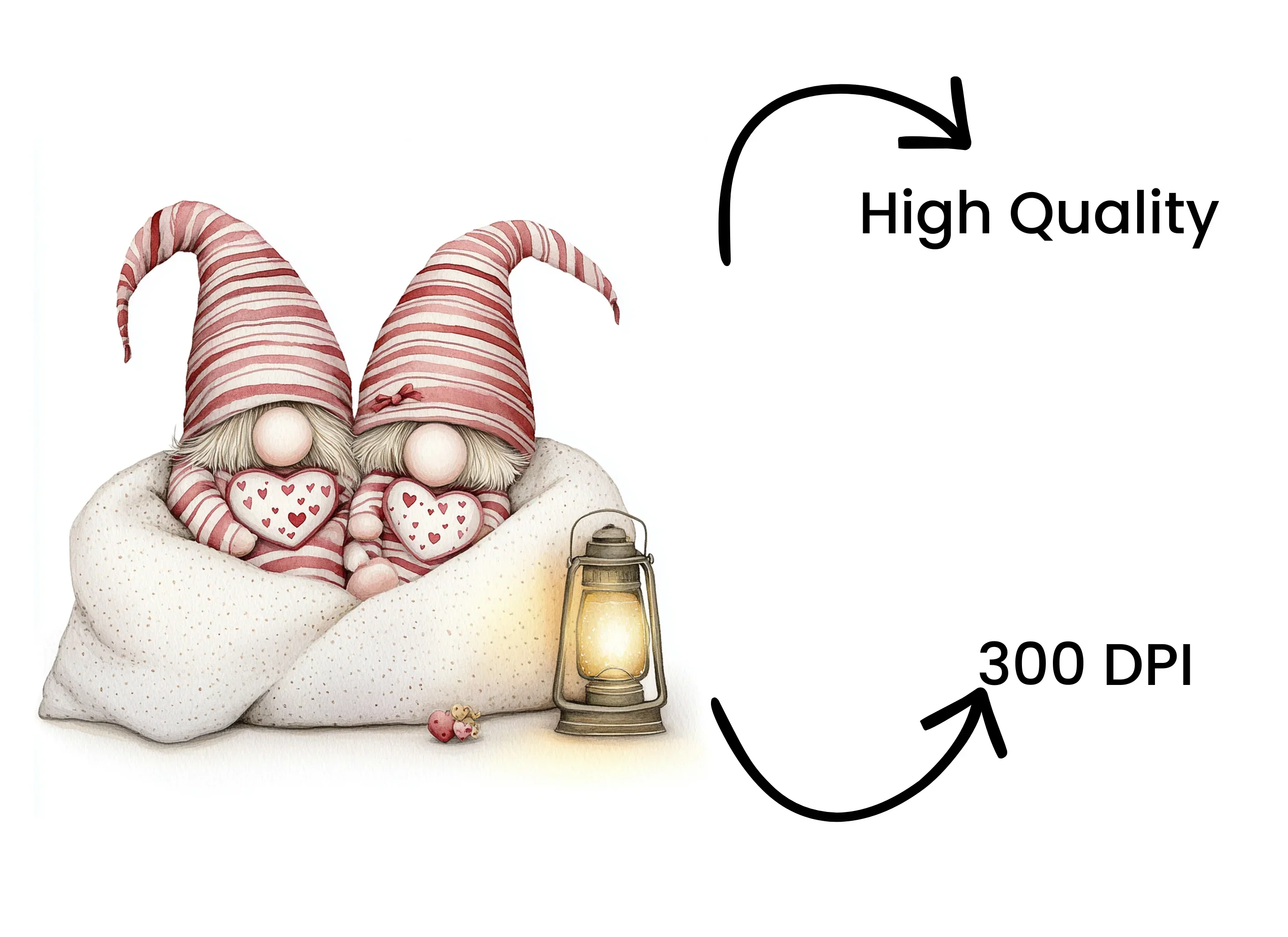 Cute Valentine Gnomes Clipart Bundle - Image 4