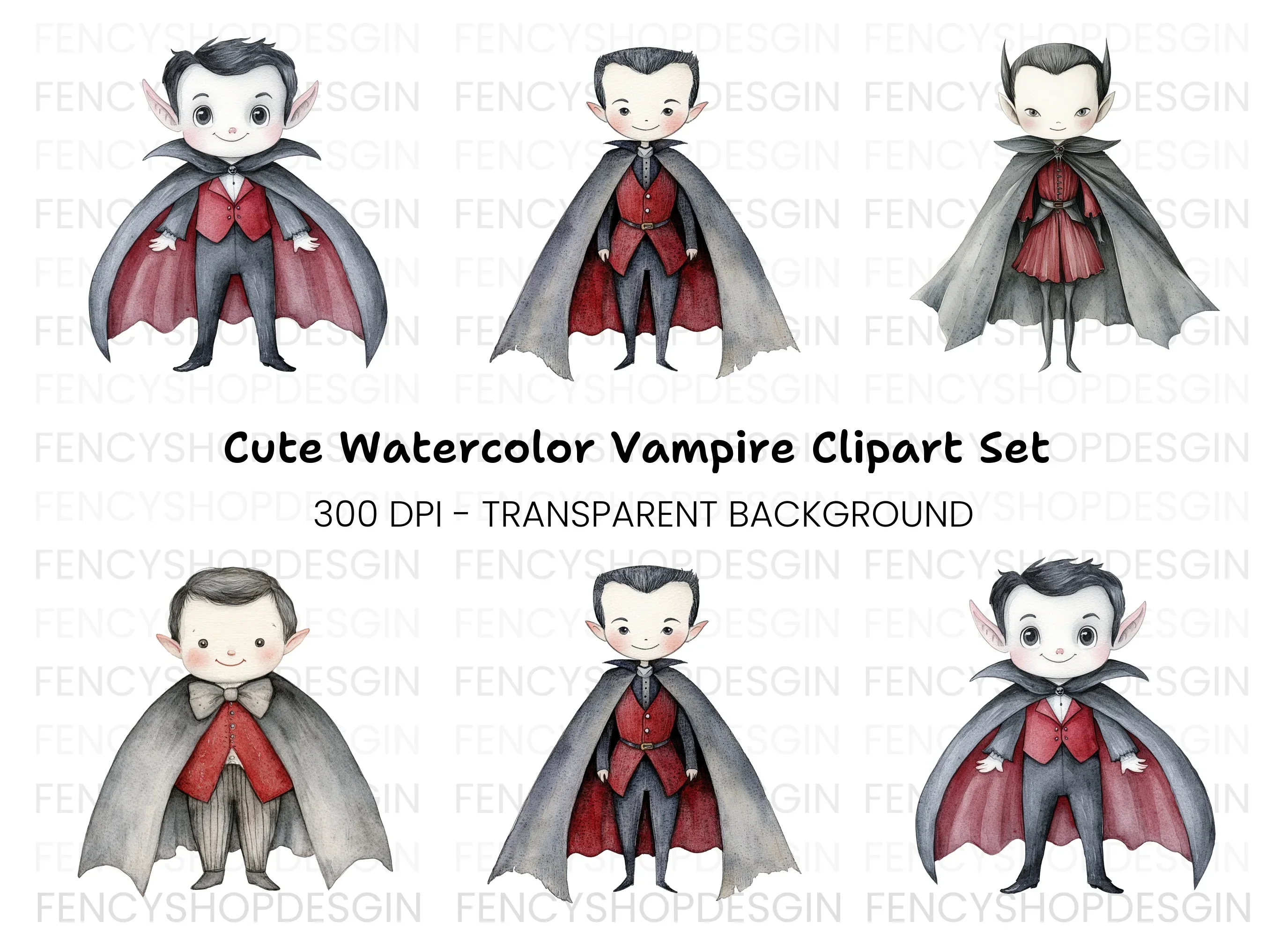Cute Vampire Clipart Bundle