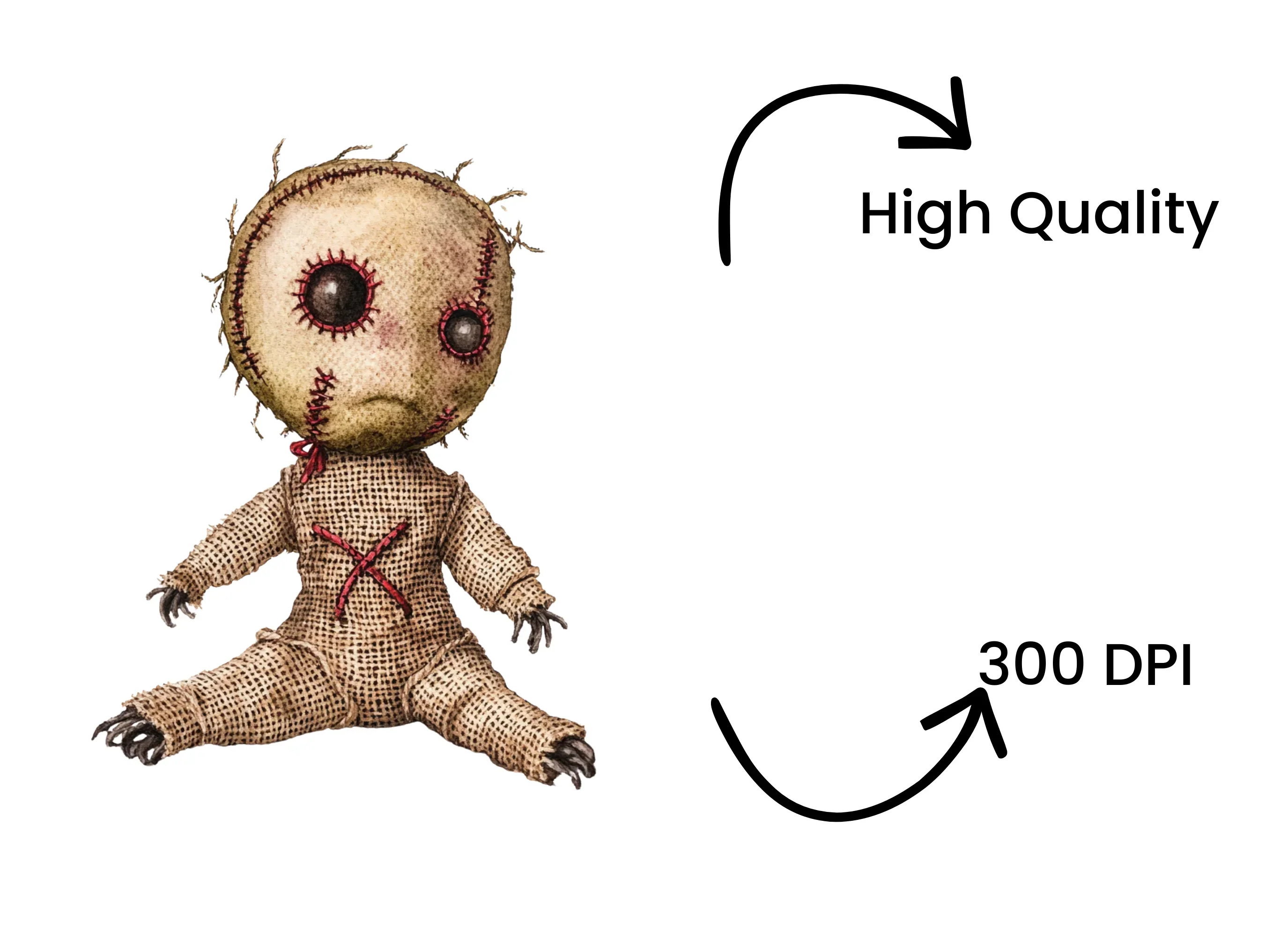 Cute Voodoo Doll Clipart Bundle - Image 4