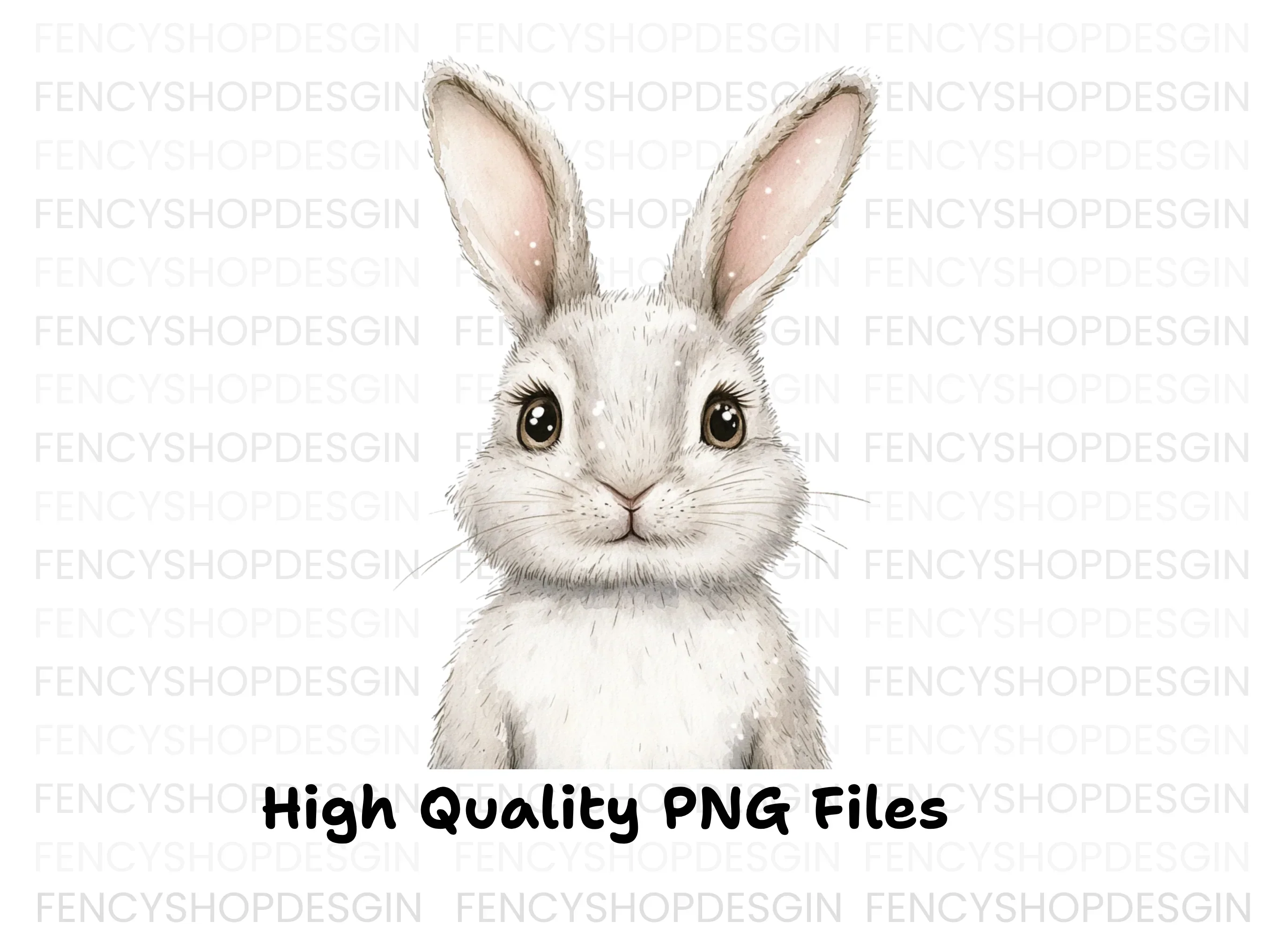 Cute White Bunny Clipart Bundle - Image 3