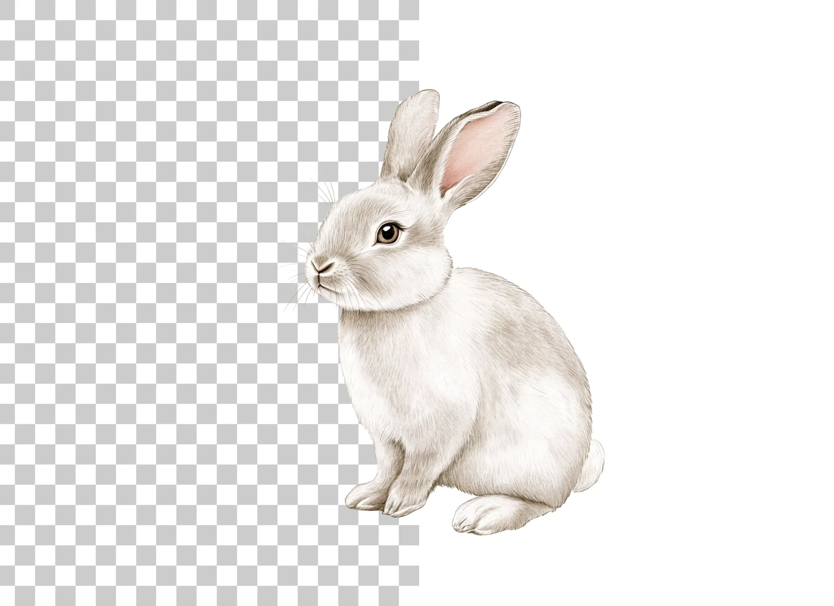 Cute White Bunny Rabbit Clipart Bundle - Image 2