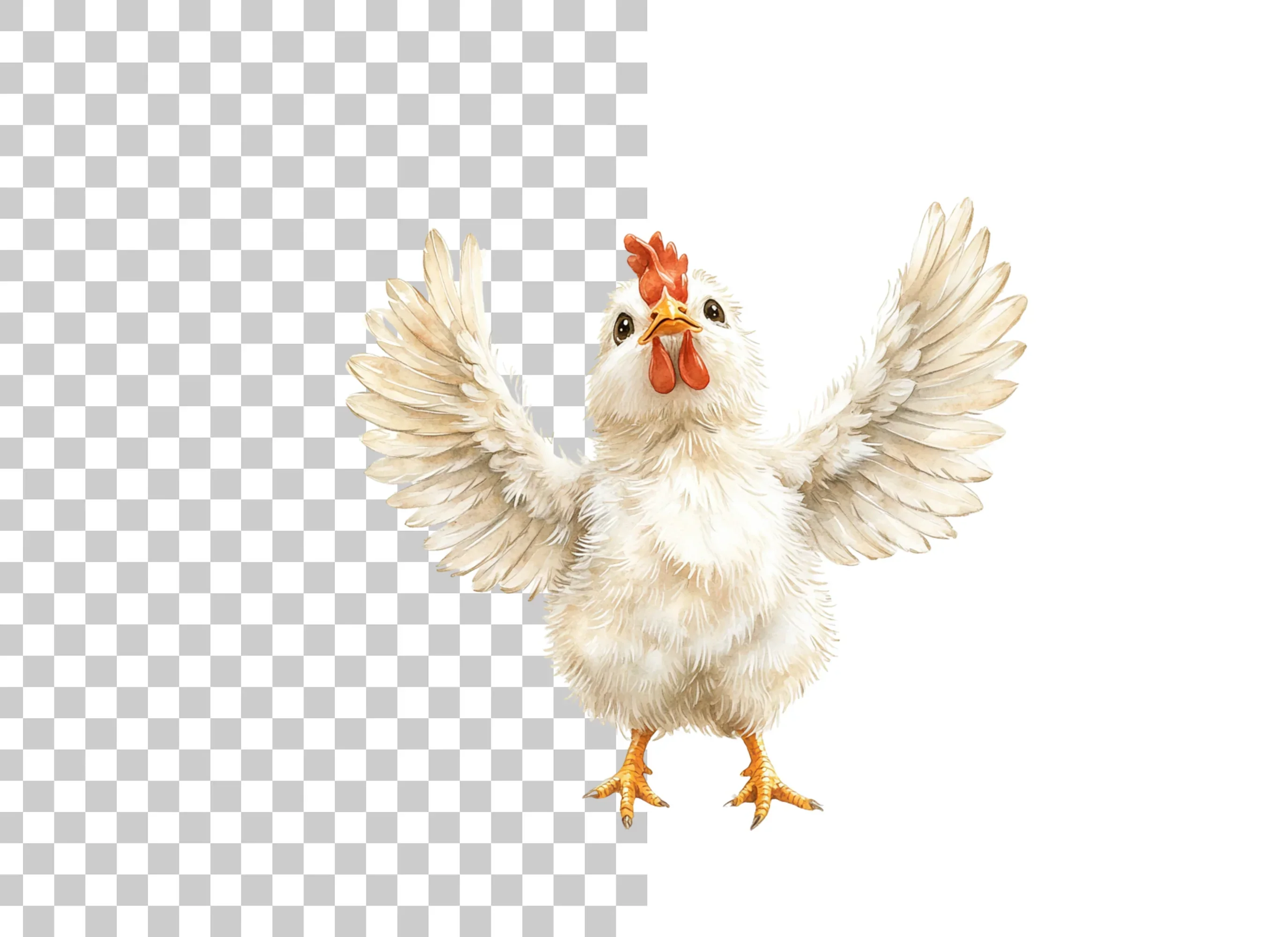 Cute White Chicken Clipart Bundle - Image 2