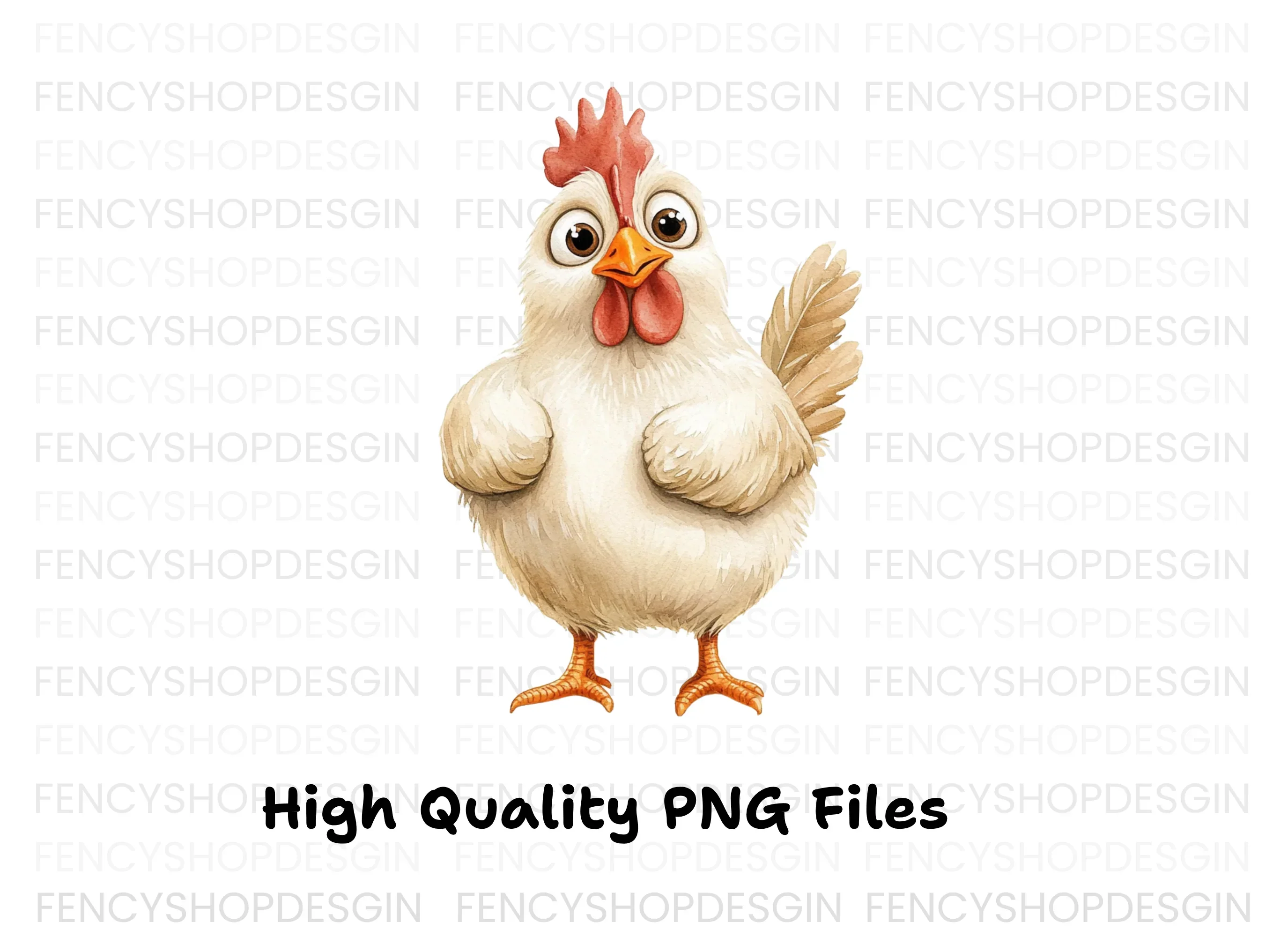 Cute White Chicken Illustration Clipart Bundle - Image 2