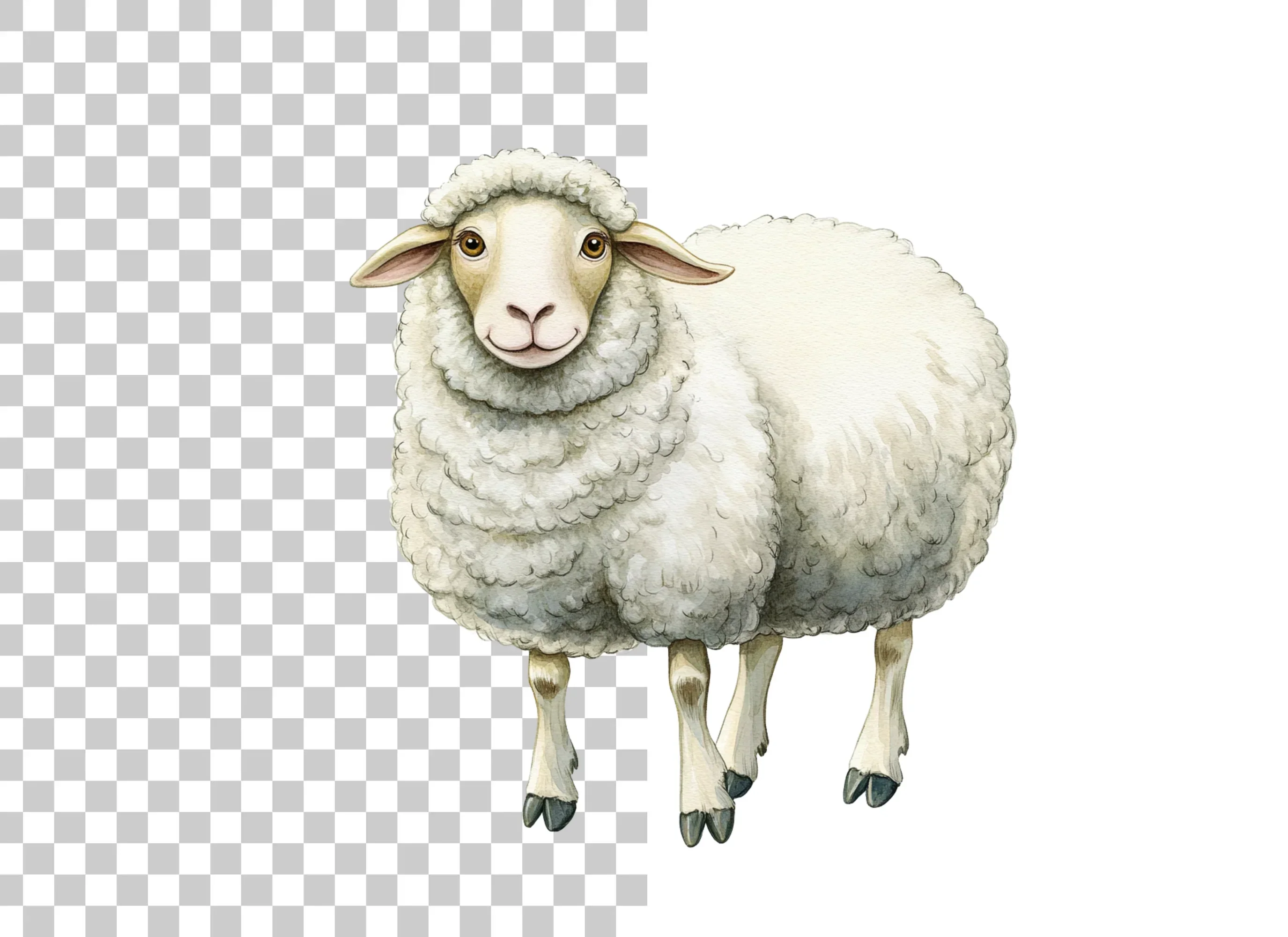Cute White Sheep Clipart Bundle - Image 2