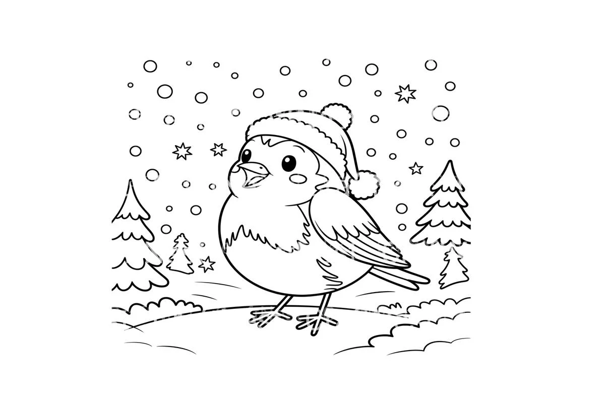 Cute Winter Birds Coloring Books - Image 2