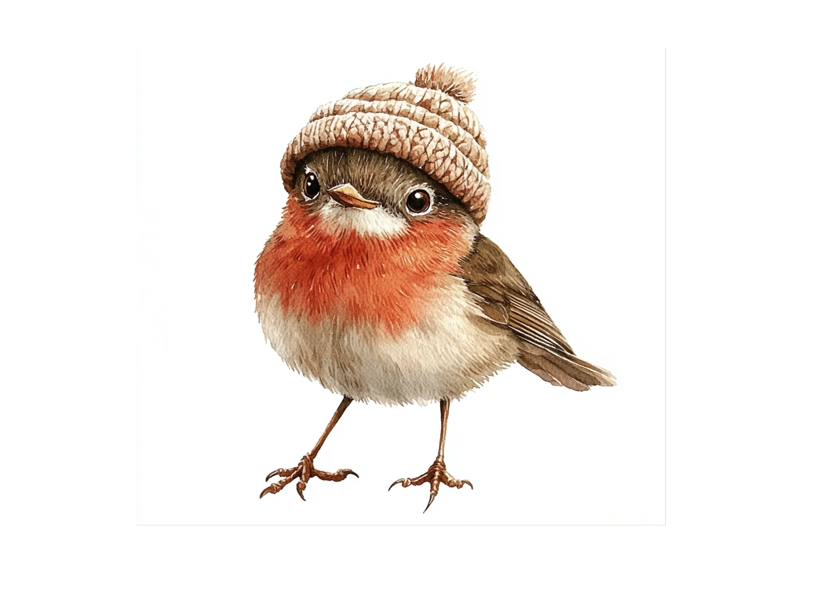 Cute Winter Birds with Knitted Hats Clipart Bundle - Image 3