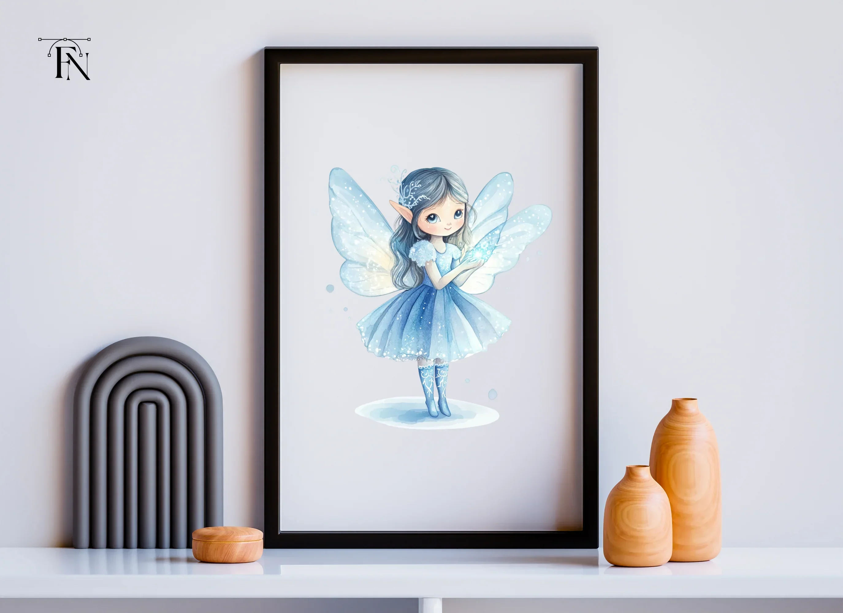 Cute Winter Fairy Magical Glow Clipart Bundle - Image 6