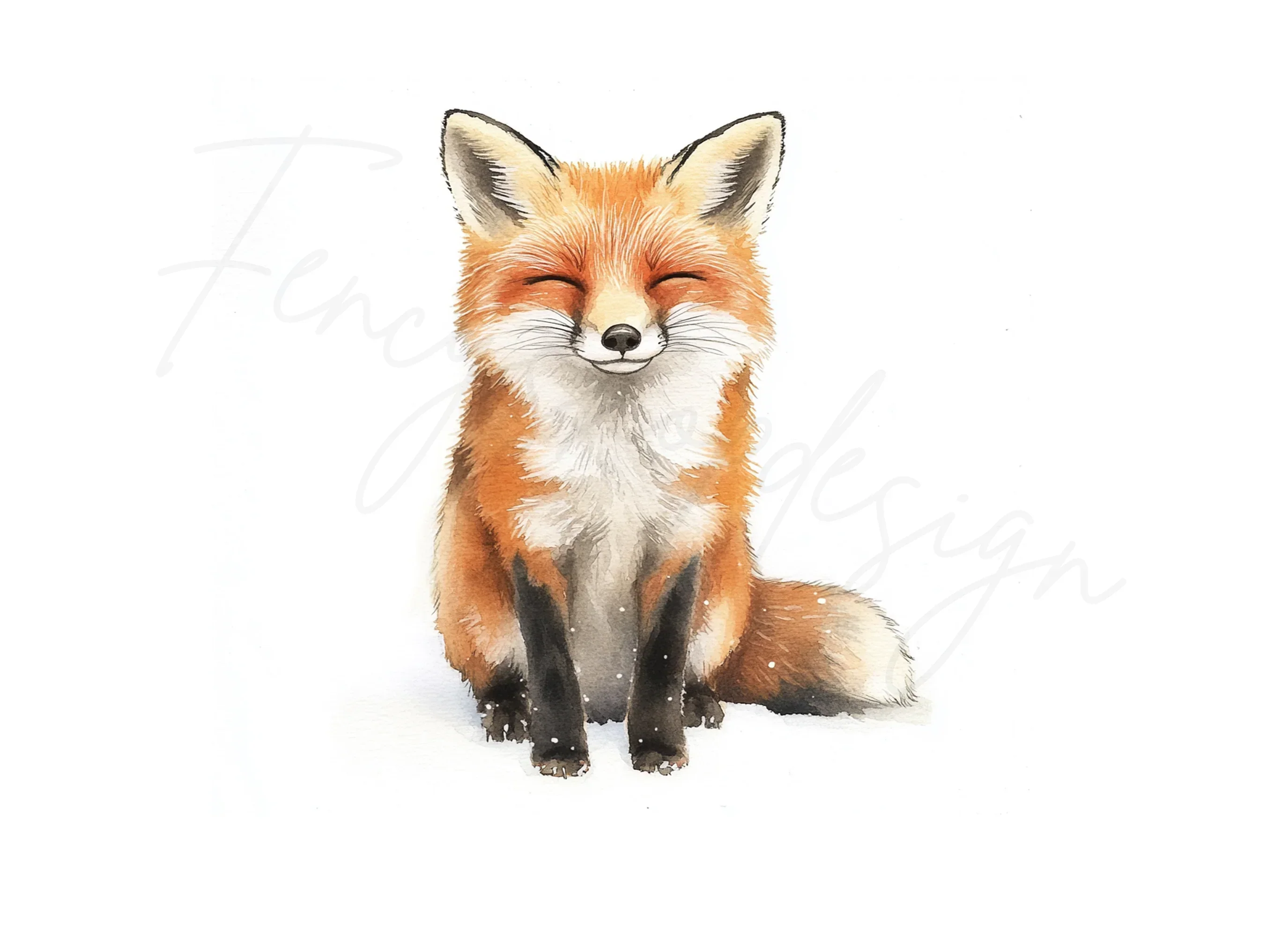 Cute Winter Fox Clipart Bundle - Image 2