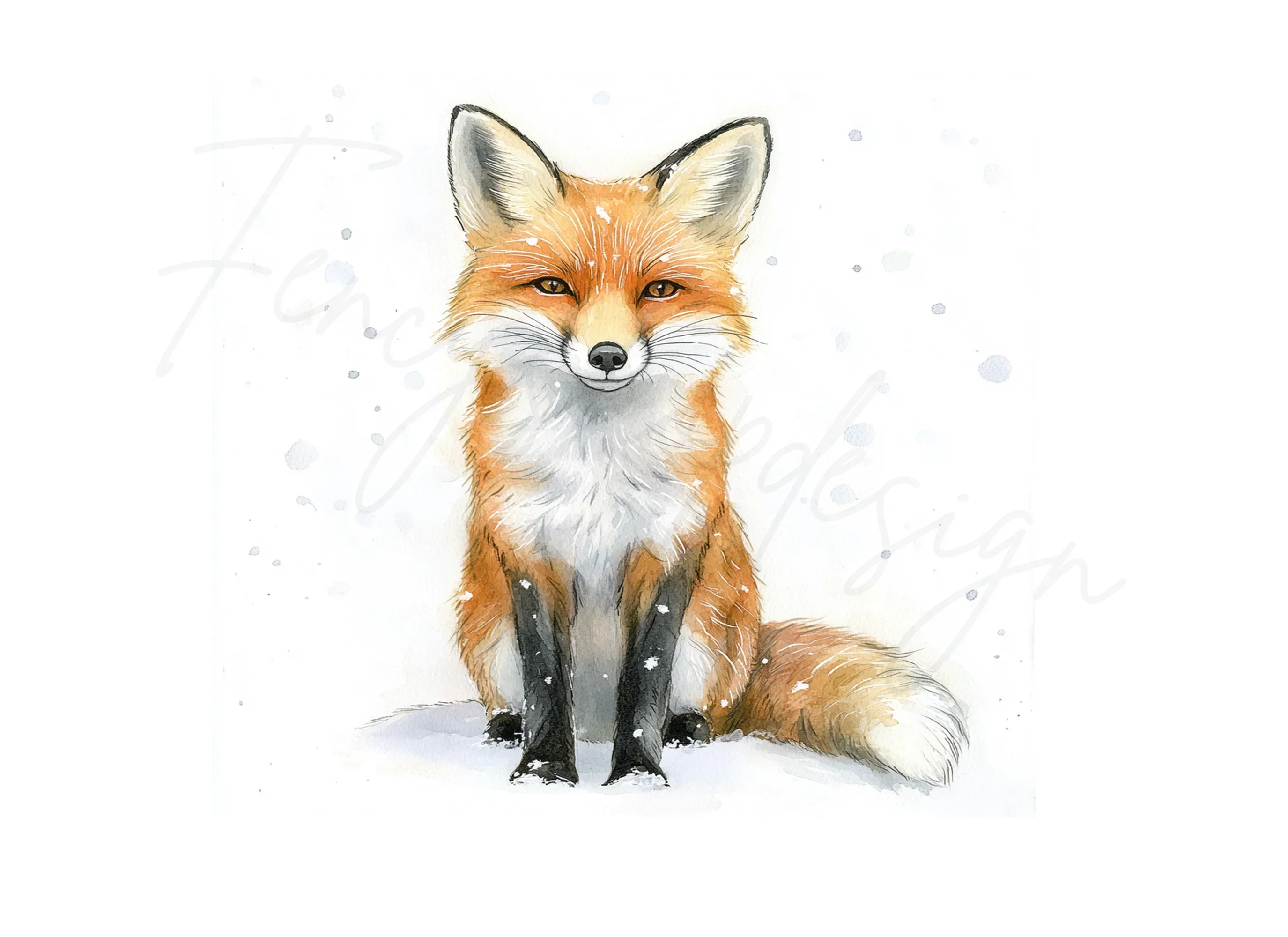 Cute Winter Fox Clipart Bundle - Image 3