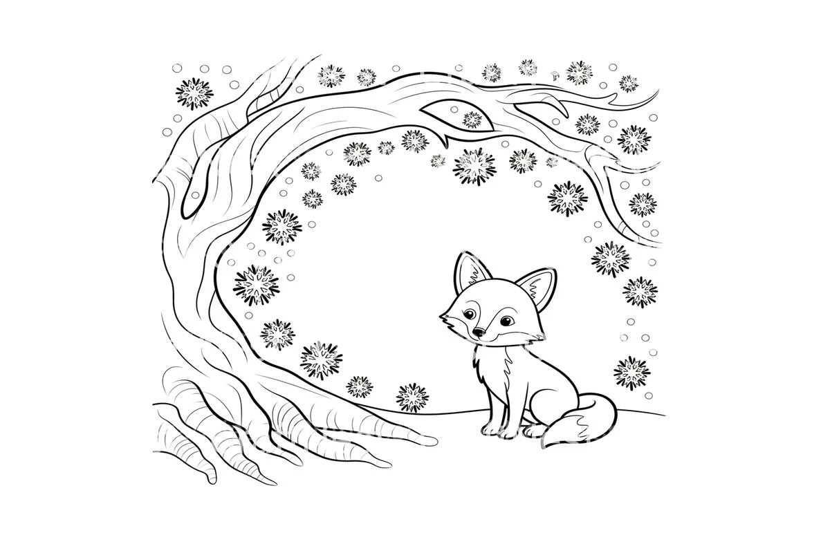 Cute Winter Fox Coloring Books - Image 4