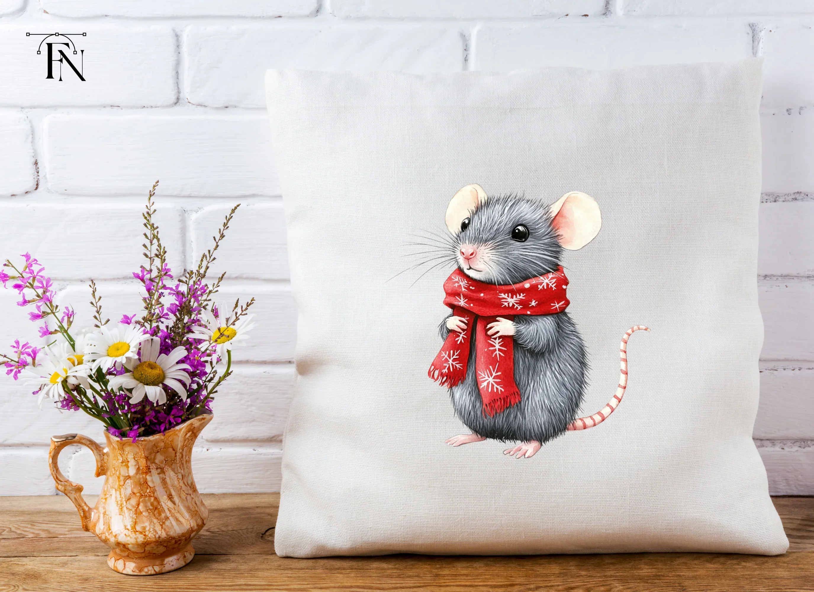 Cute Winter Mouse Clipart Bundle - Image 5