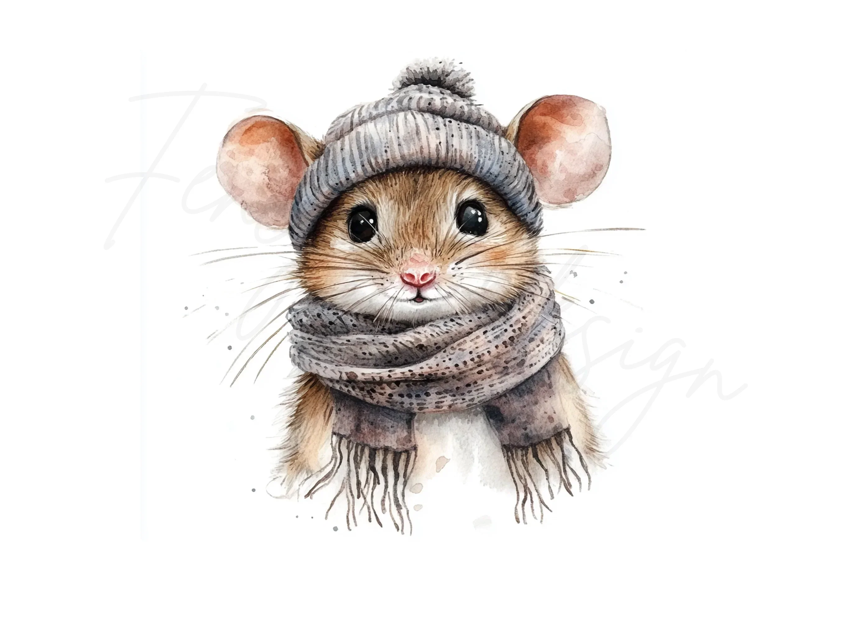Cute Winter Mouse Clipart Bundle - Image 2