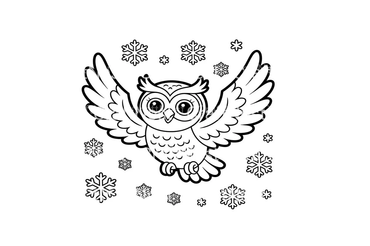 Cute Winter Owl Coloring Books - Image 2