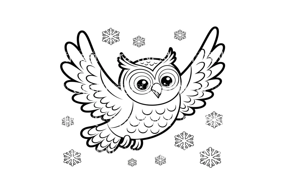 Cute Winter Owl Coloring Books - Image 4