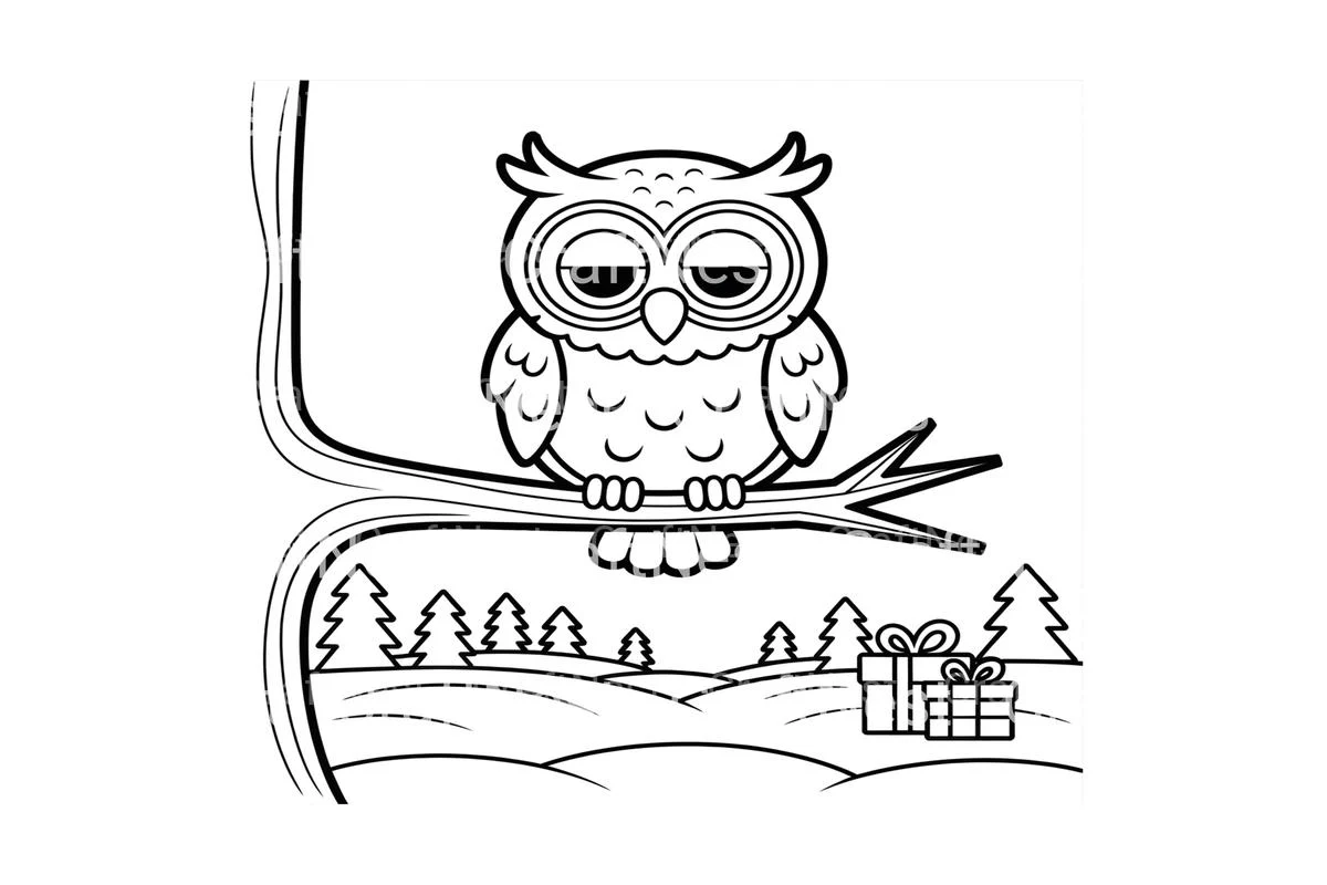 Cute Winter Owl Coloring Books - Image 3