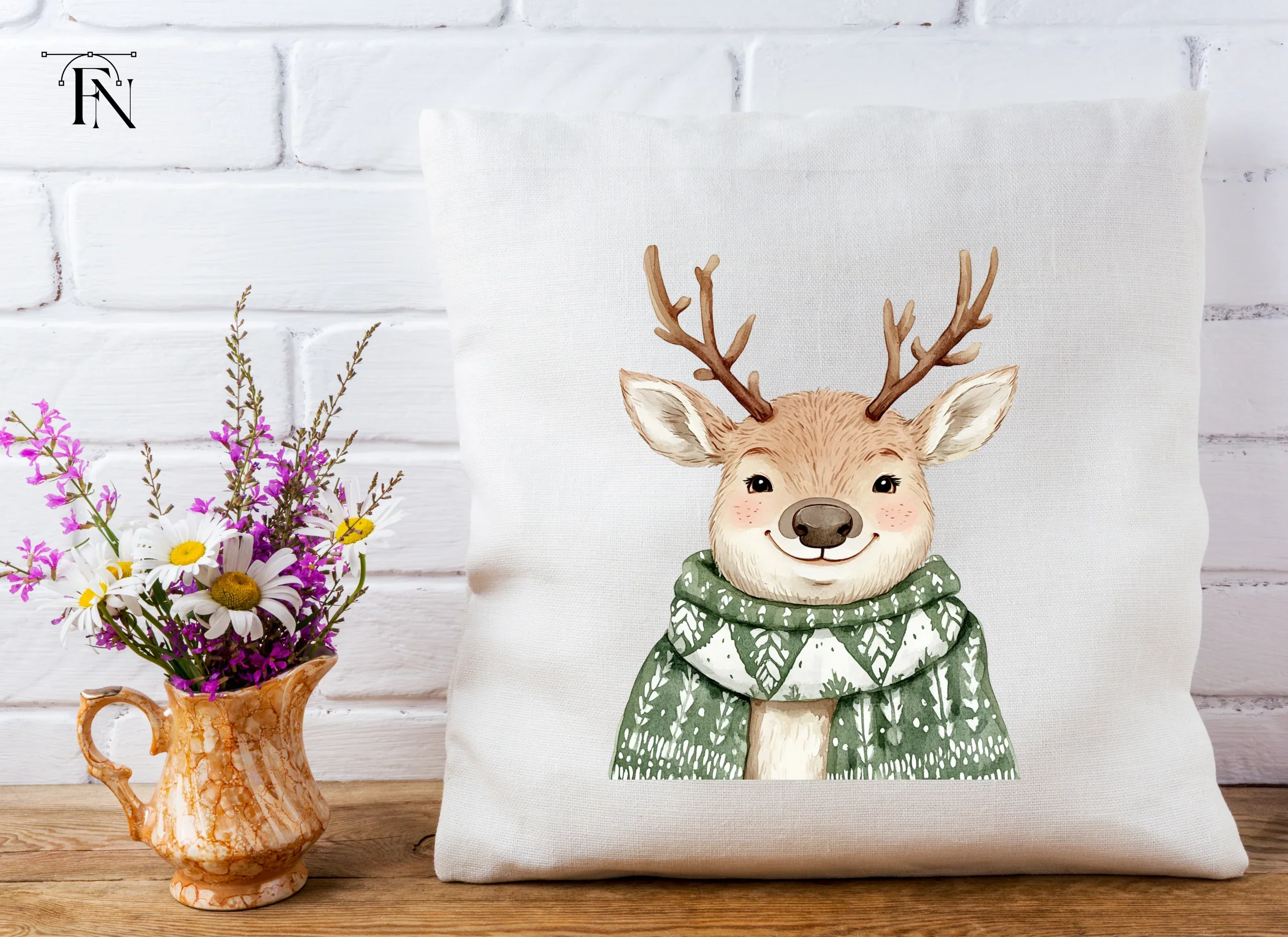 Cute Winter Reindeer Clipart Bundle - Image 4