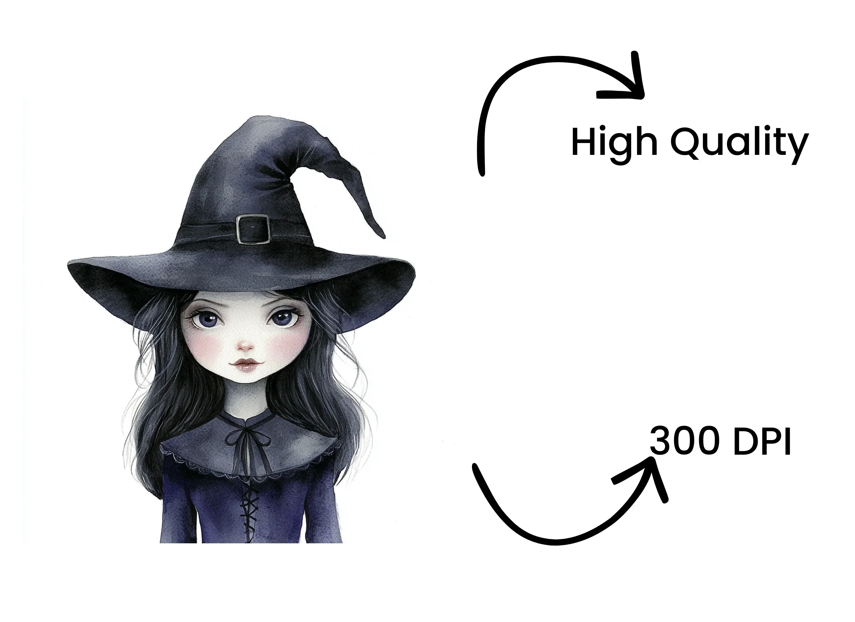 Cute Witches Clipart Bundle - Image 4