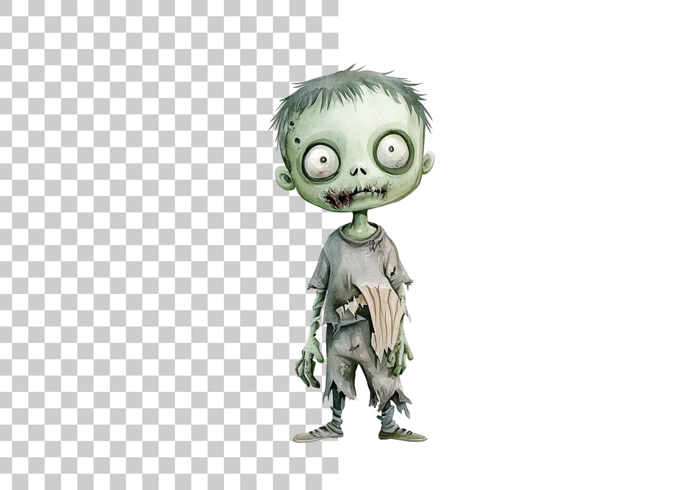Cute Zombie Boys Clipart Bundle - Image 2