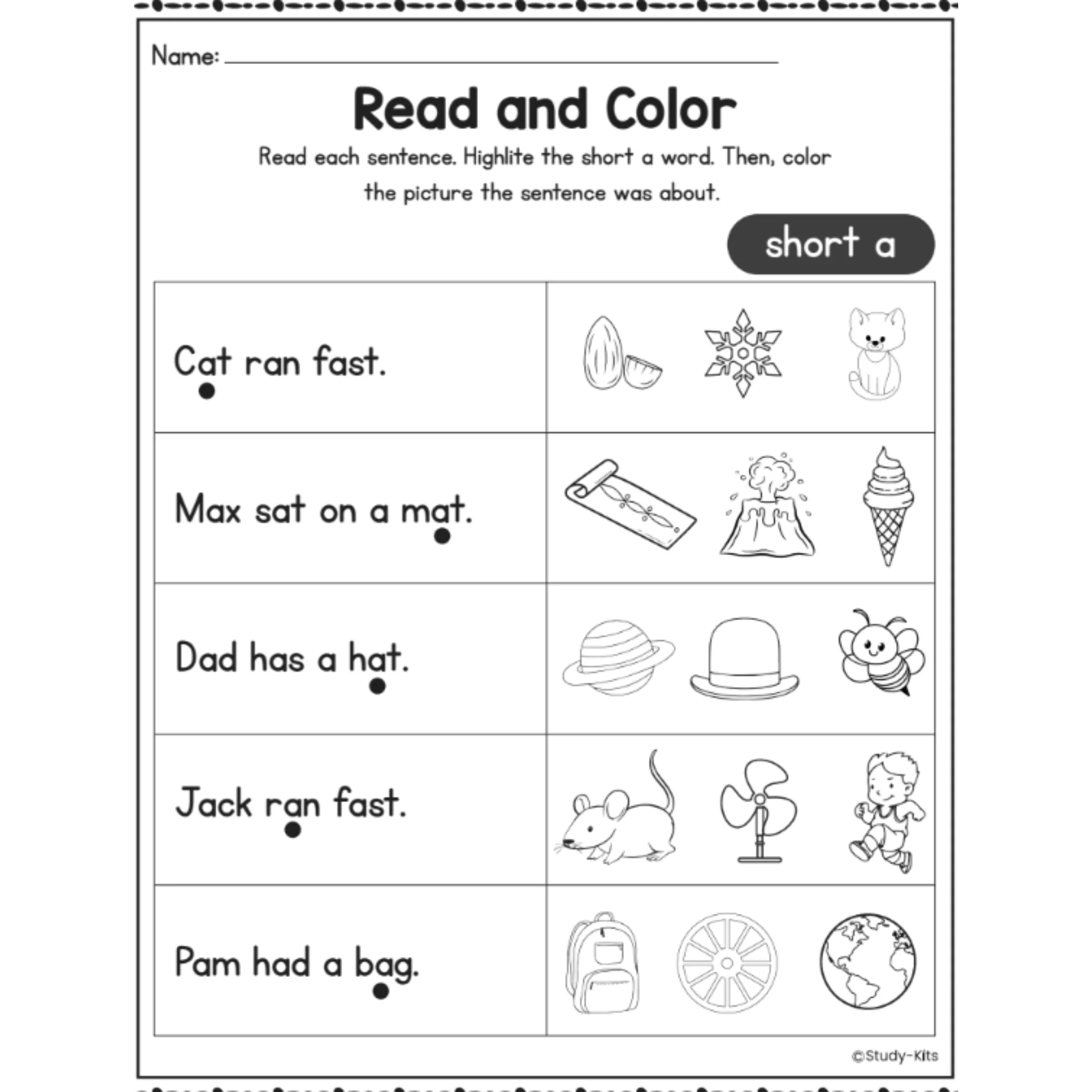 CVC Word Fluency Read and Color Worksheets - Image 2