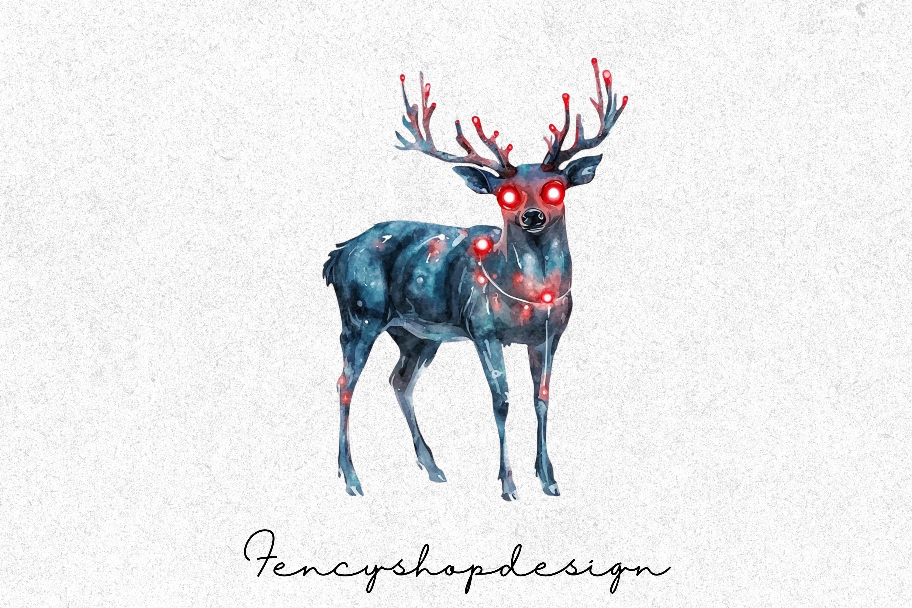 Cyberpunk Reindeer Clipart Bundle - Image 4