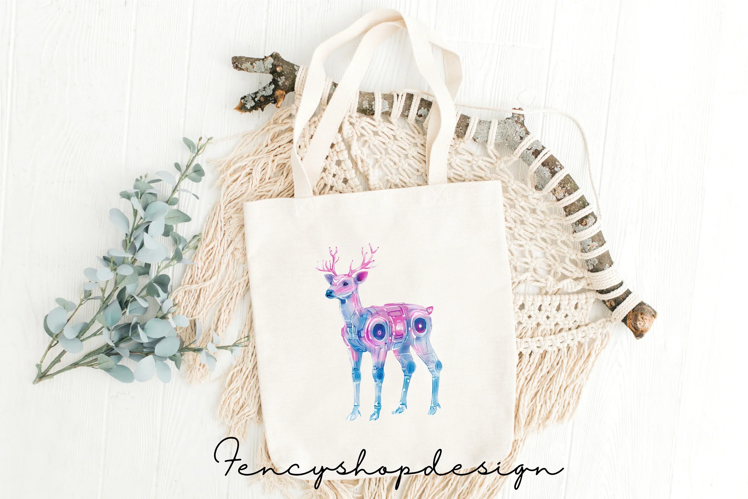 Cyberpunk Reindeer Clipart Bundle - Image 8
