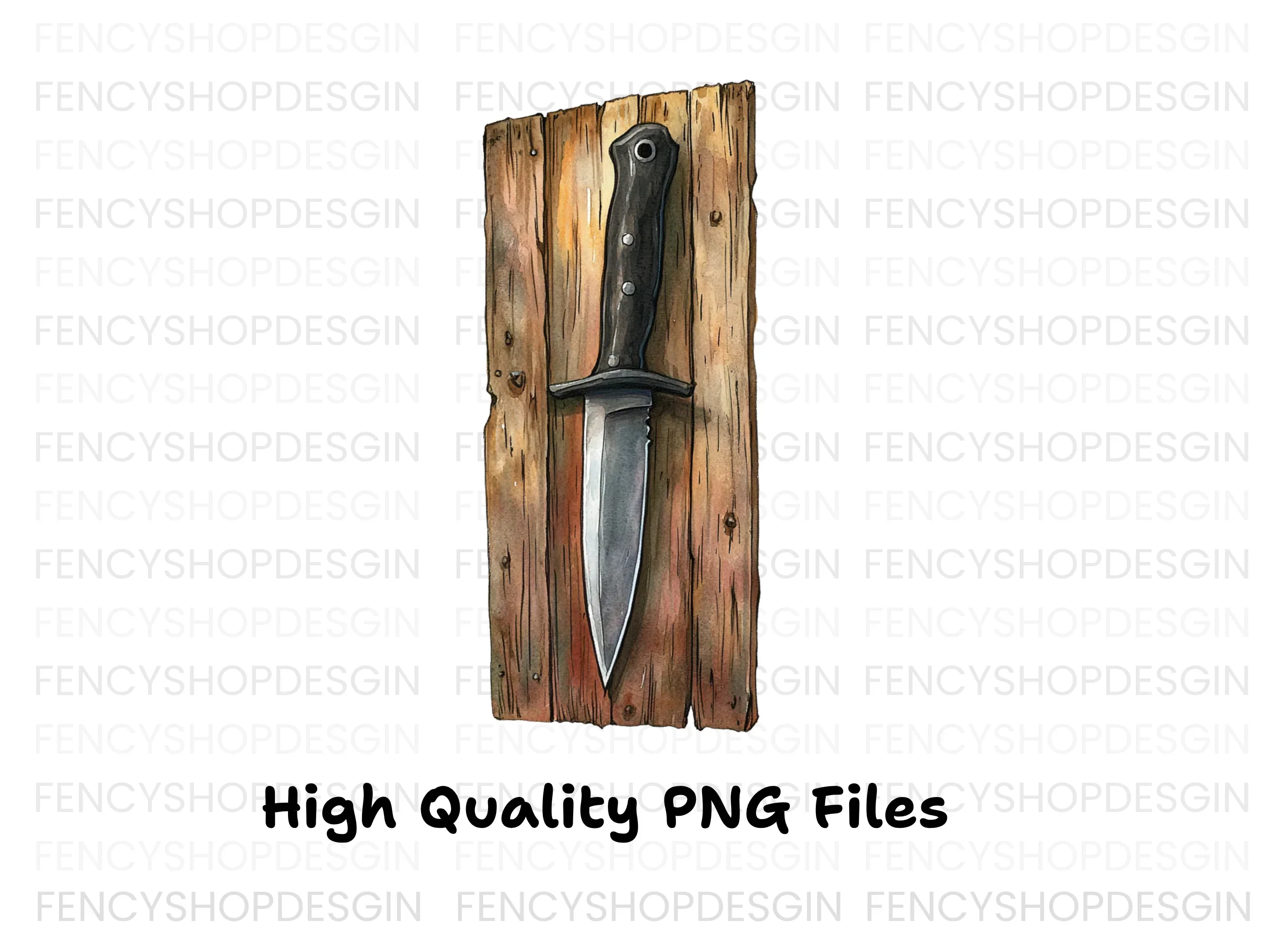 Dagger Clipart Bundle on Wooden Boards - Image 3