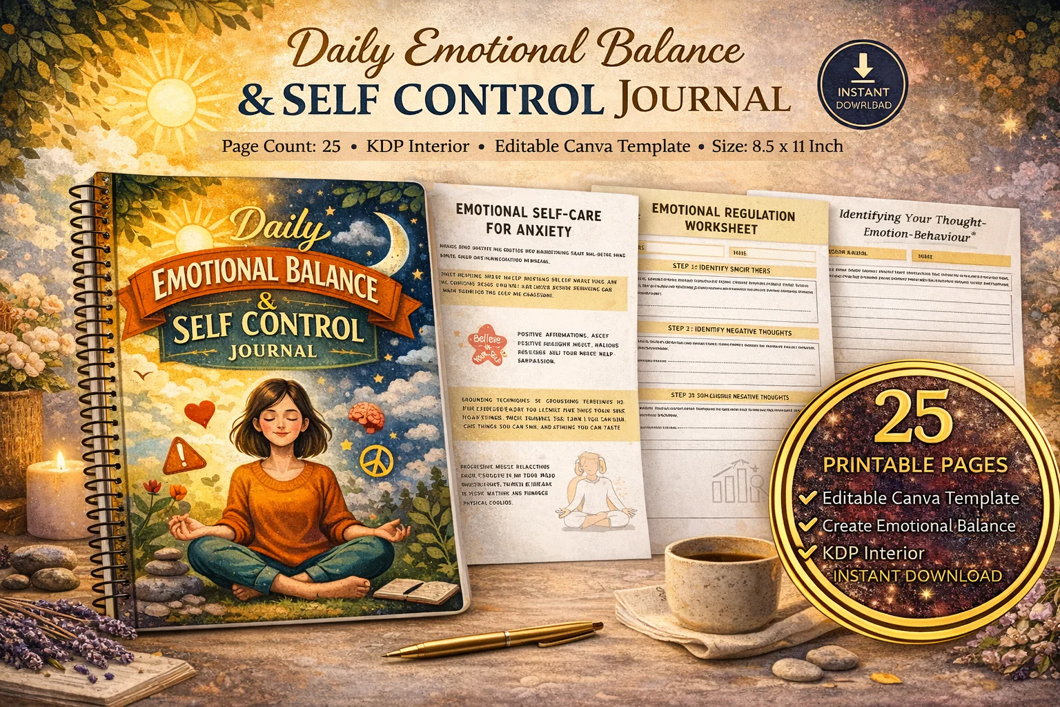 Daily Emotional Balance & Self-Control Journal