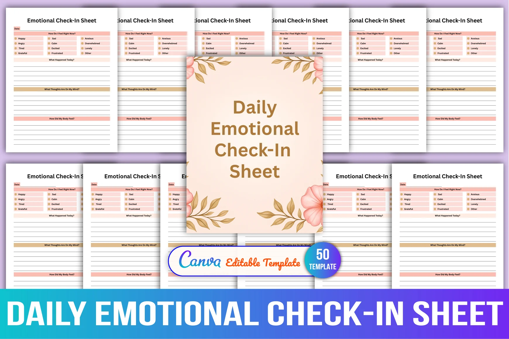 Daily Emotional Check-In Sheet Planner