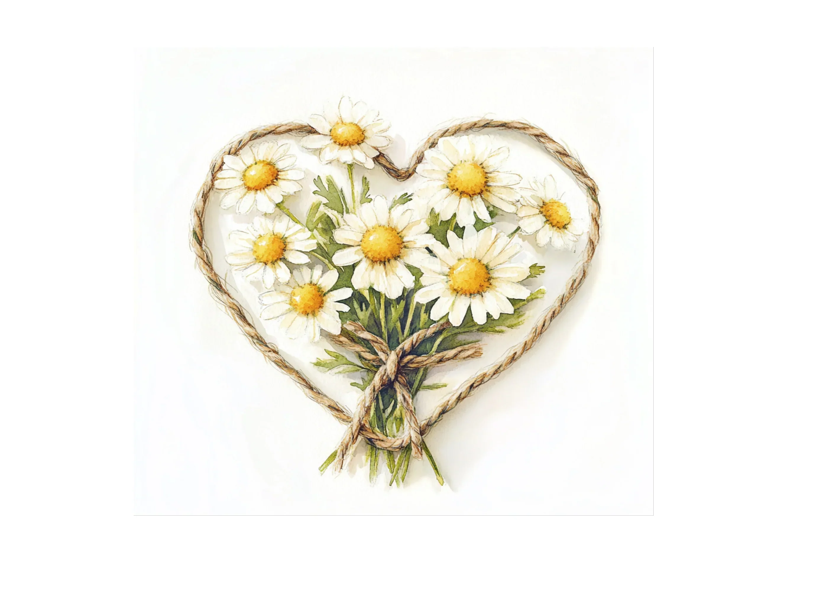 Daisy Heart Bouquets Clipart Bundle - Image 3