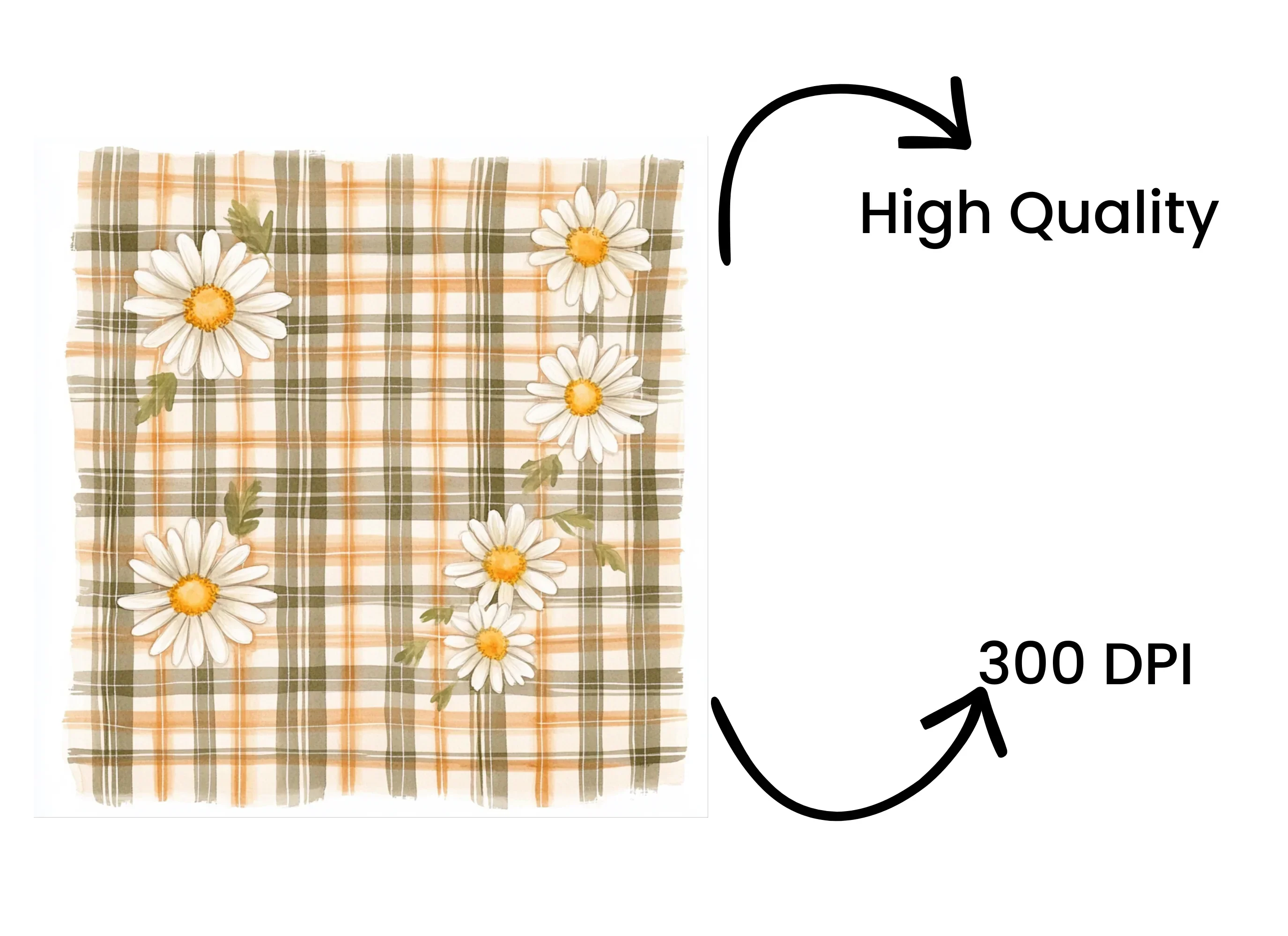 Daisy Plaid Clipart Bundle - Image 4