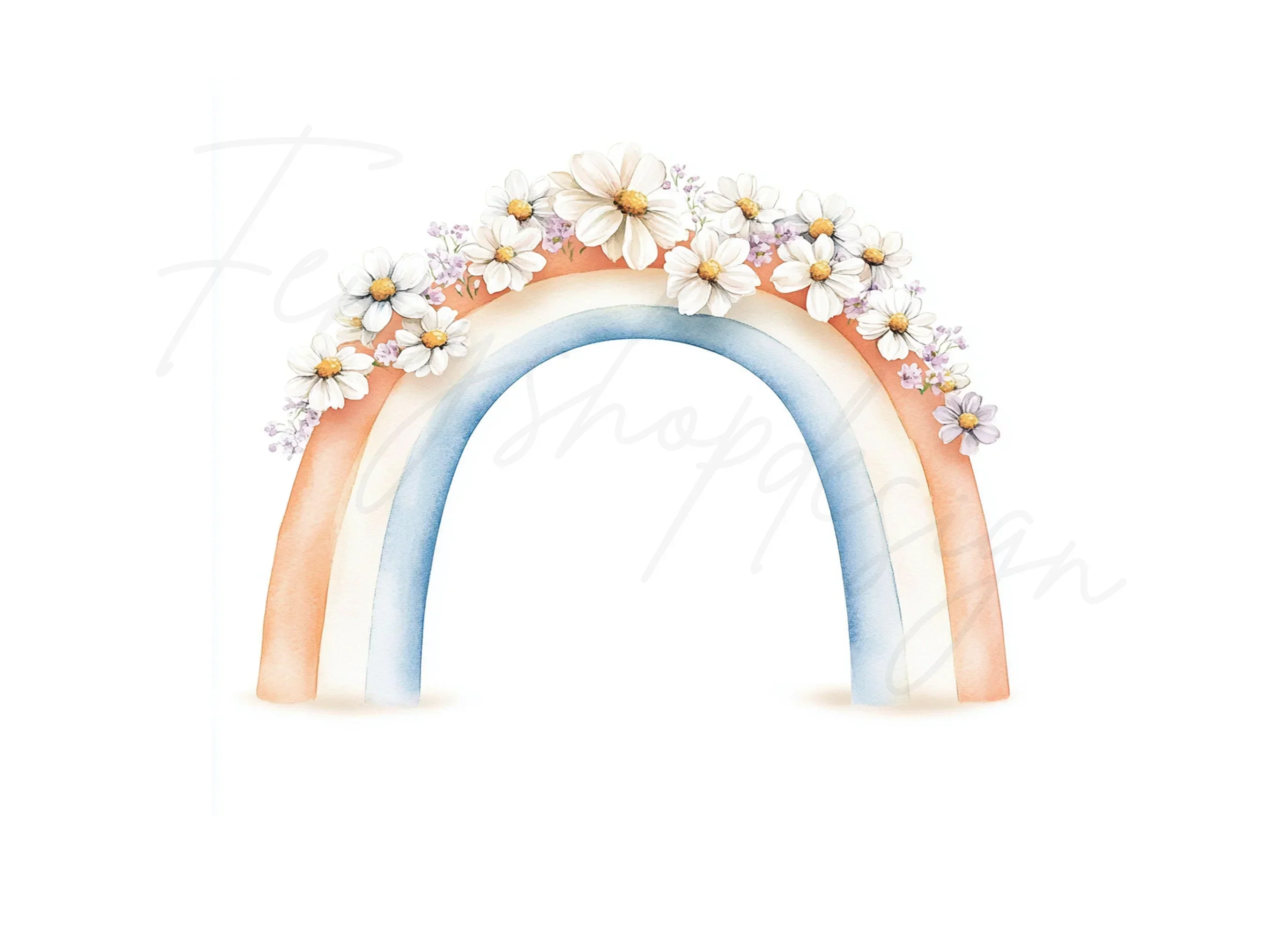 Daisy Rainbow Clipart Bundle - Image 3