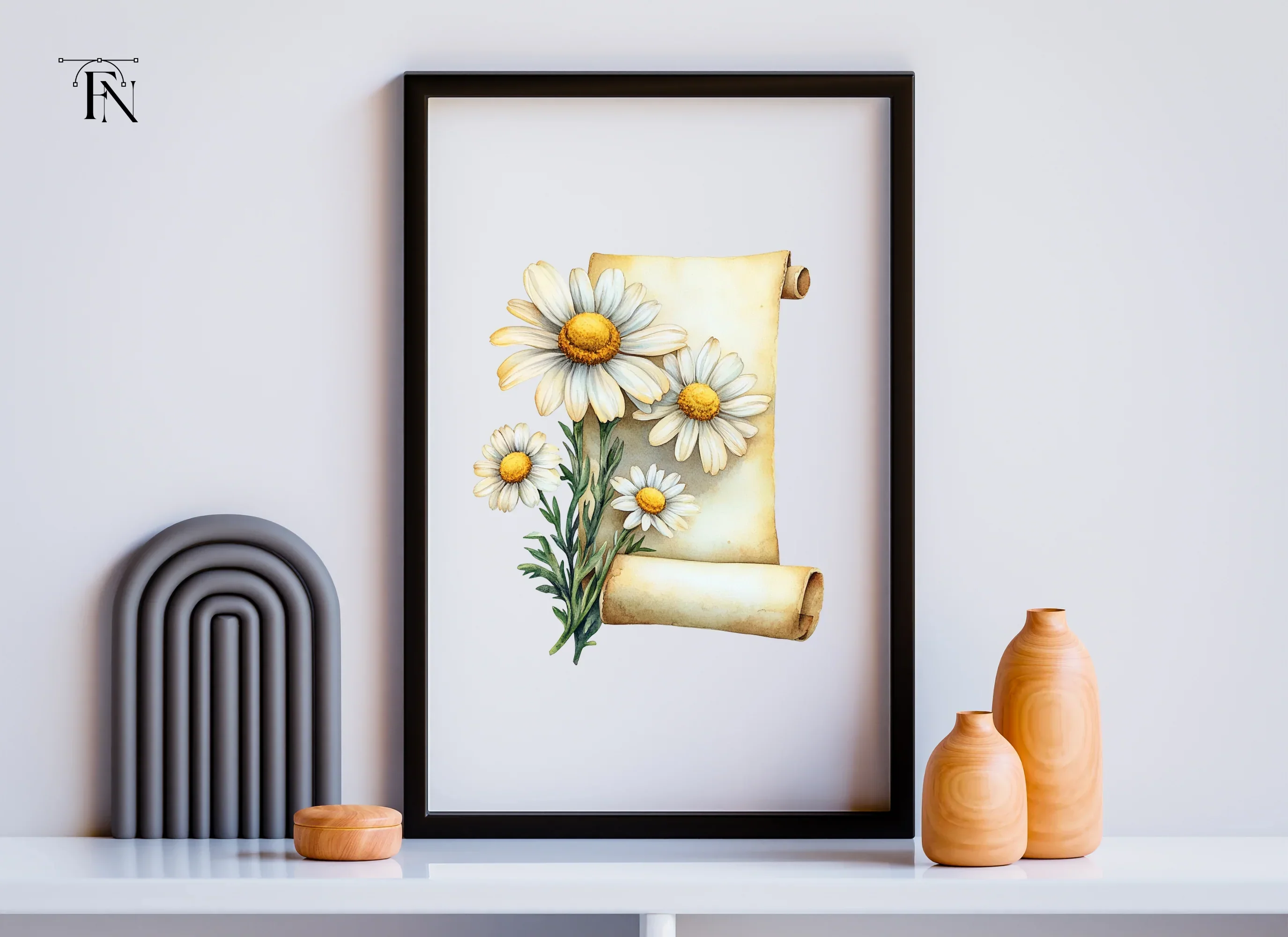 Daisy Scroll Clipart Bundle - Image 4