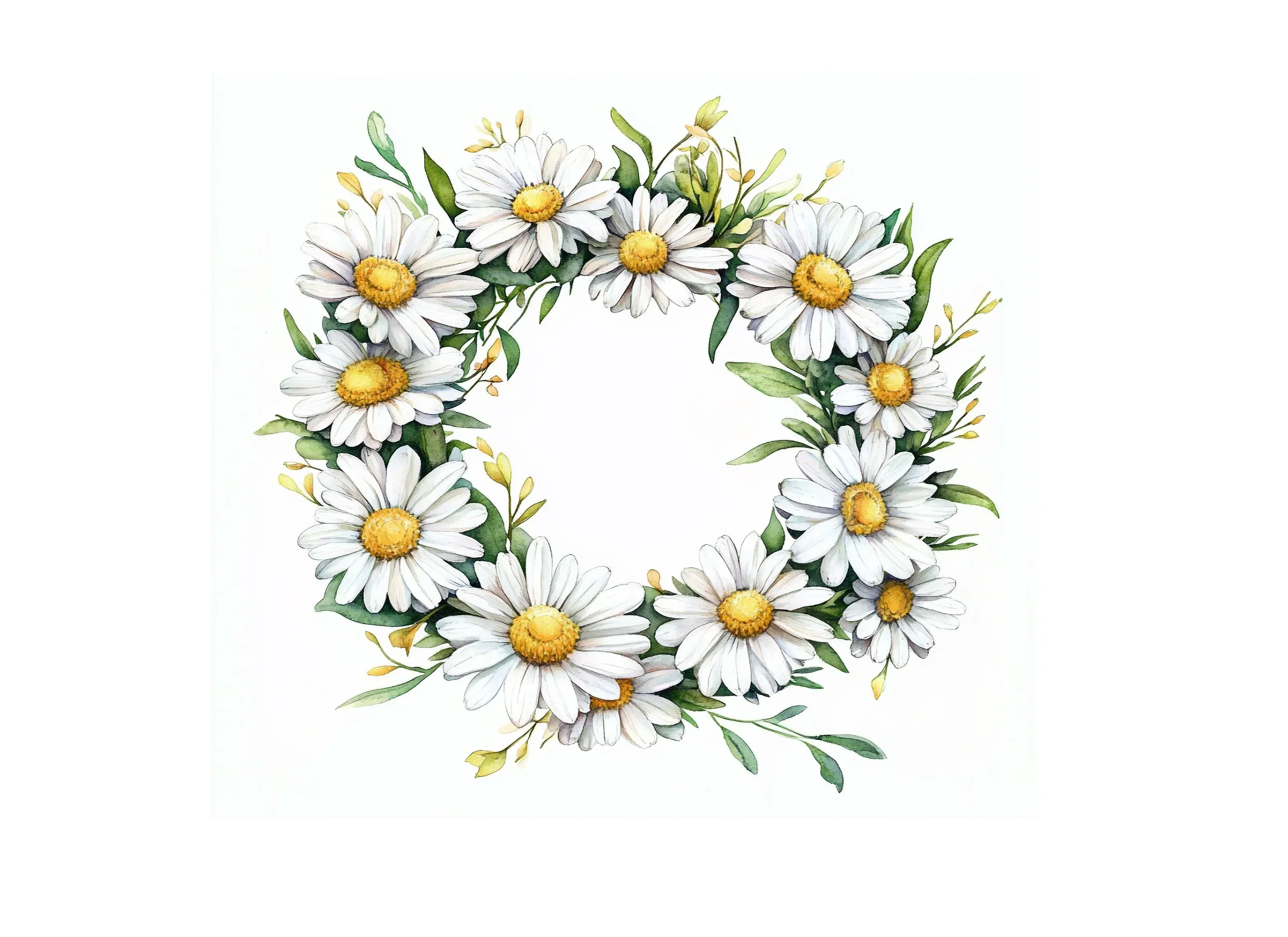 Daisy Wreaths Clipart Bundle - Image 3