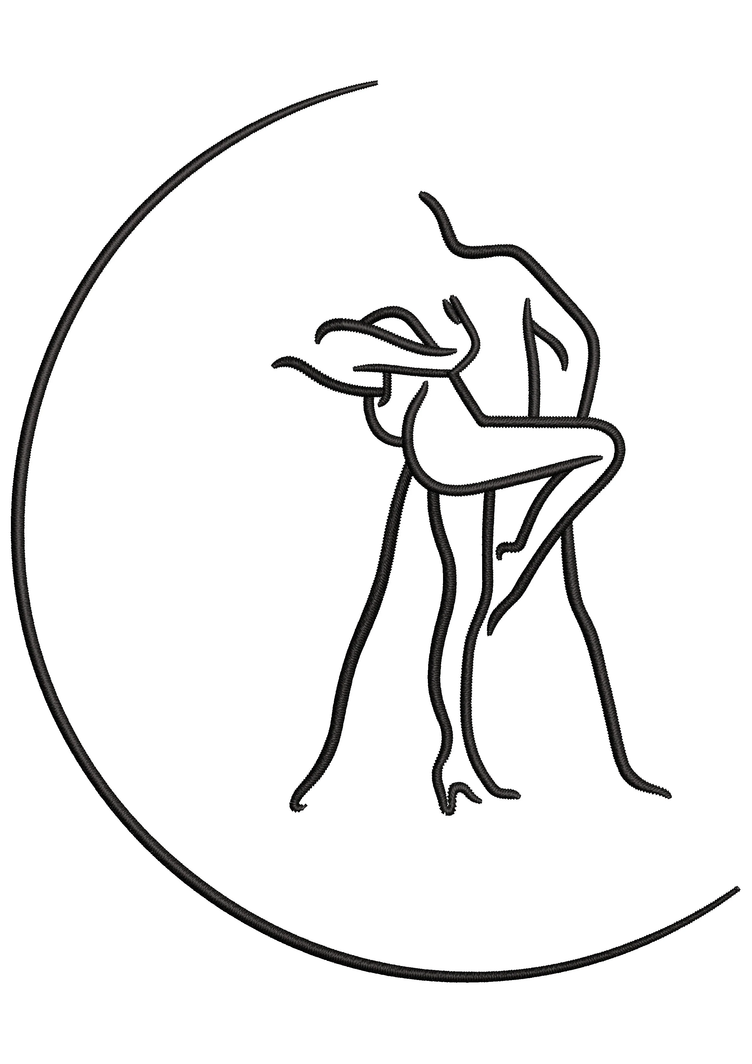 Dance Couple Embroidery Design