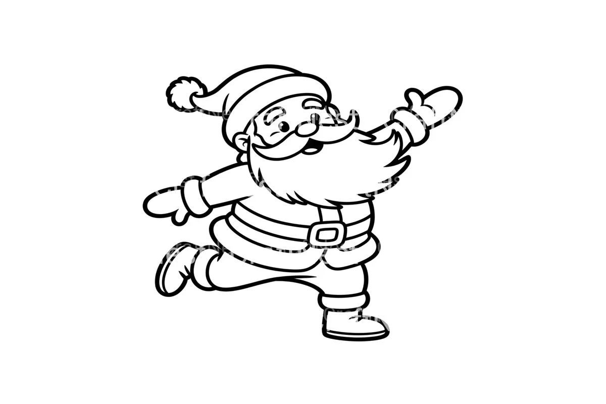 Dancing Santa Claus Fun Coloring Books - Image 3