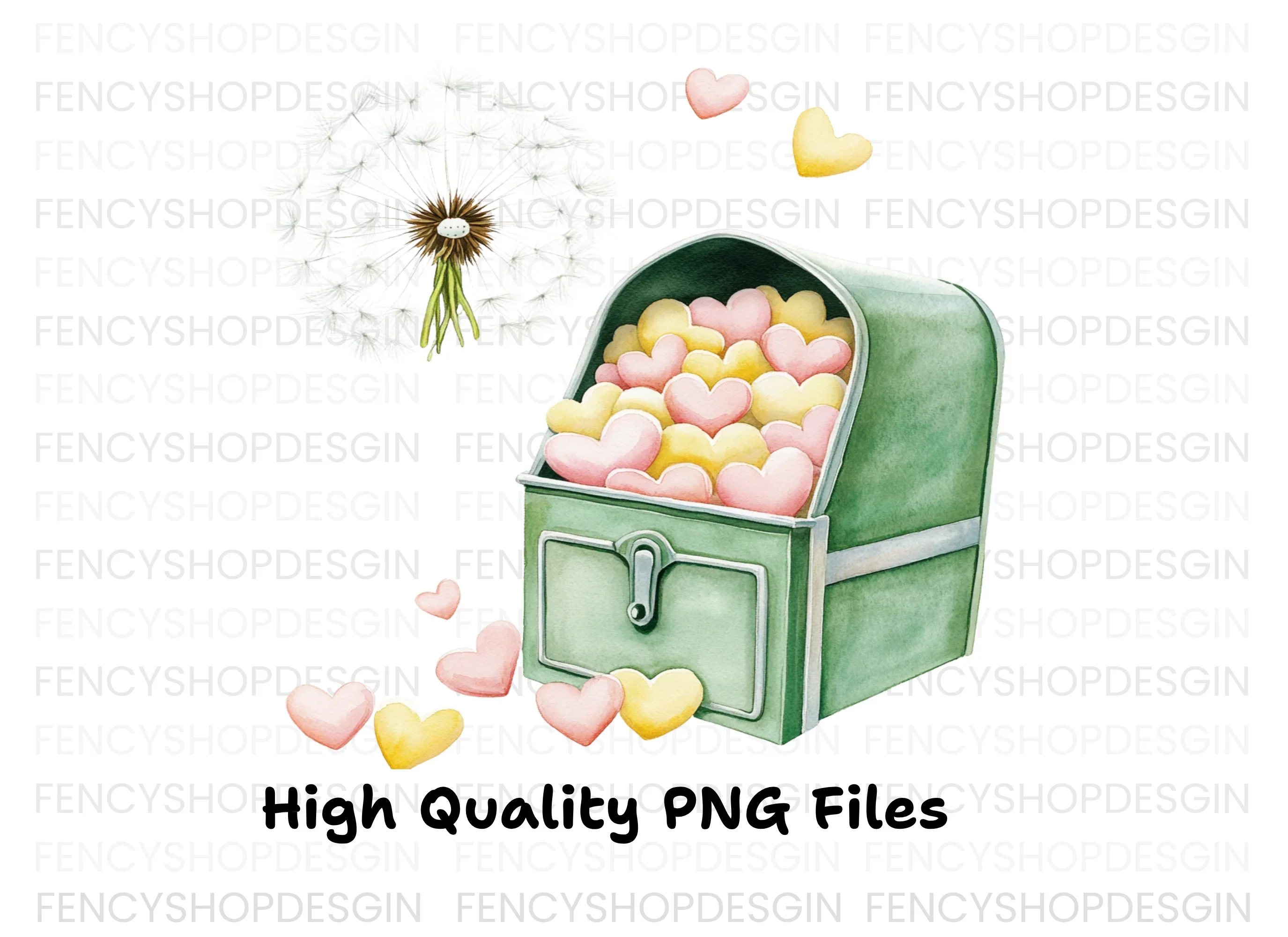 Dandelion and Heart Chest Clipart Bundle - Image 2