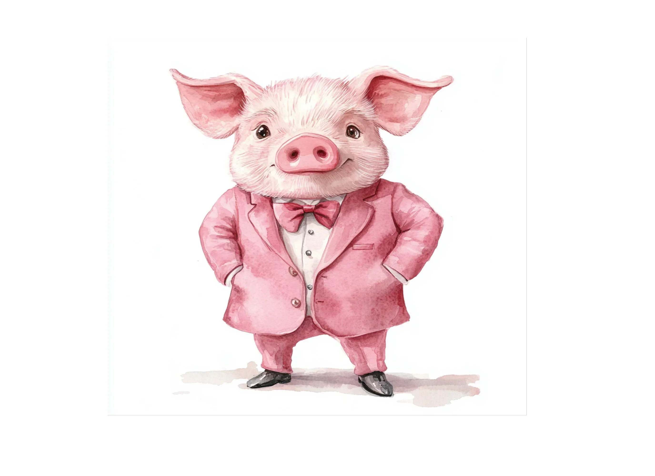 Dapper Pig in Suit Clipart Bundle - Image 3