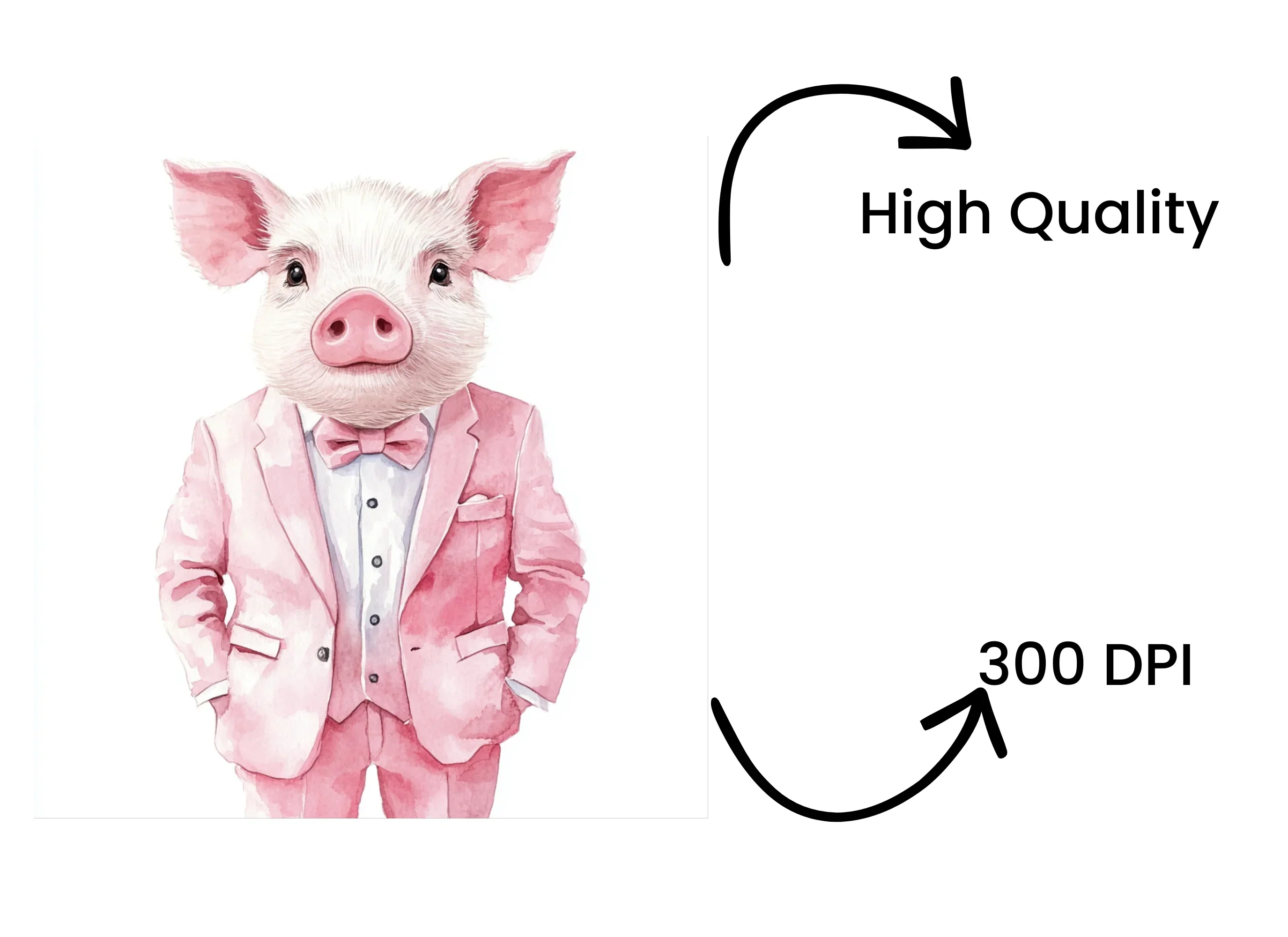 Dapper Pig in Suit Clipart Bundle - Image 4