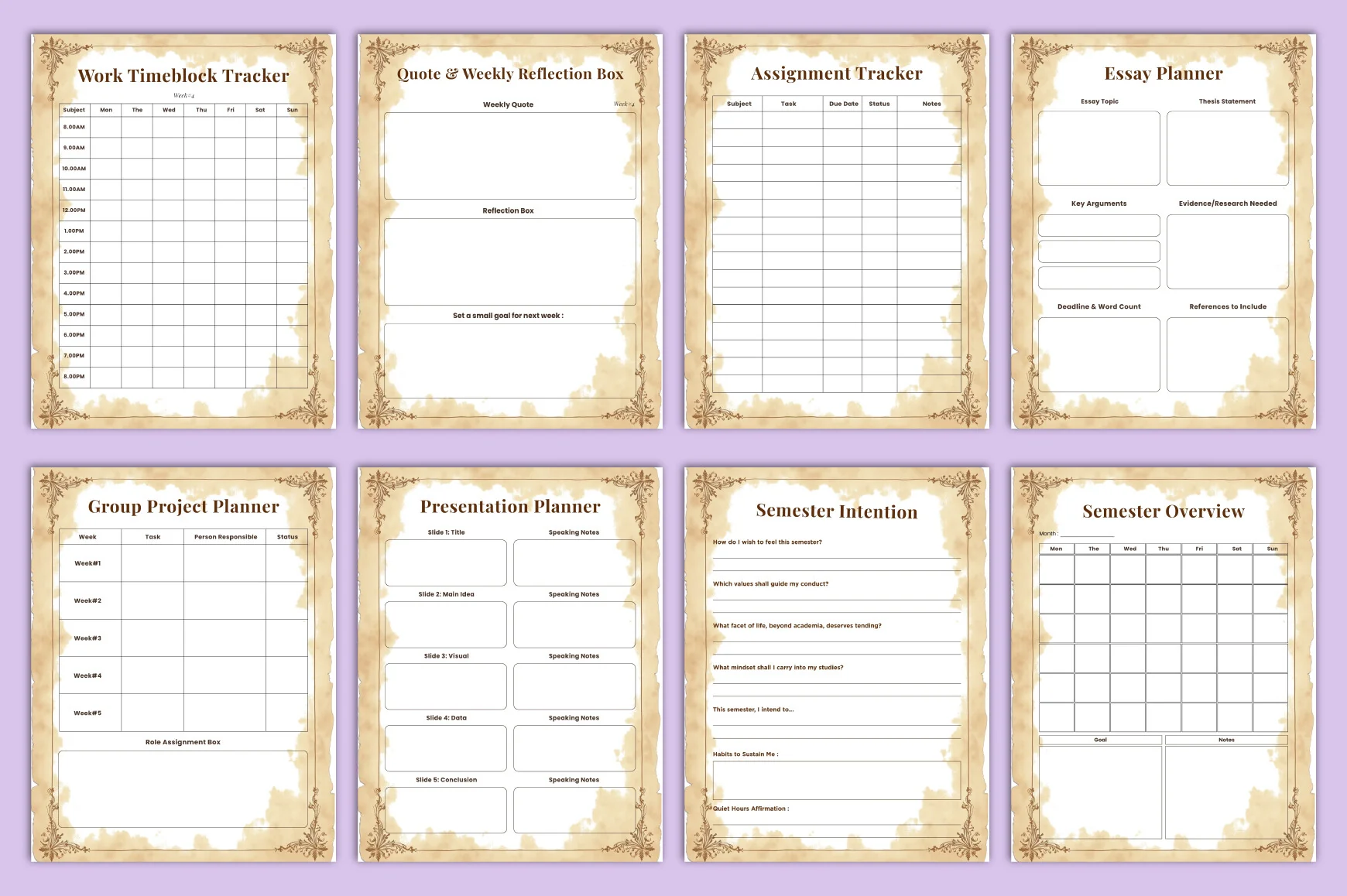 Dark Academia Study Planner - Image 3